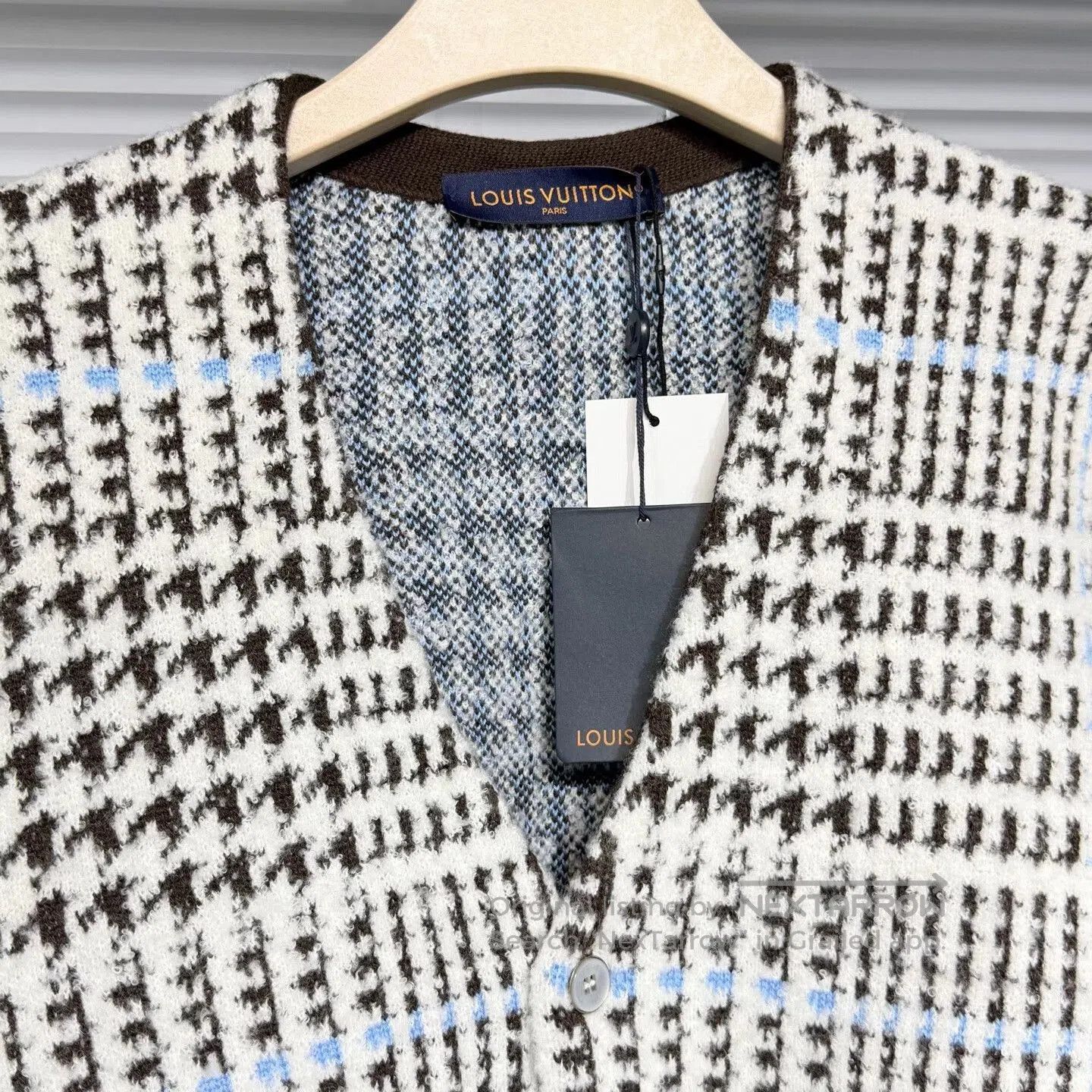 Louis Vuitton LV Knitted Cardigan with Houndstooth Design. Size US XL / EU 56 / 4 - 3 Thumbnail