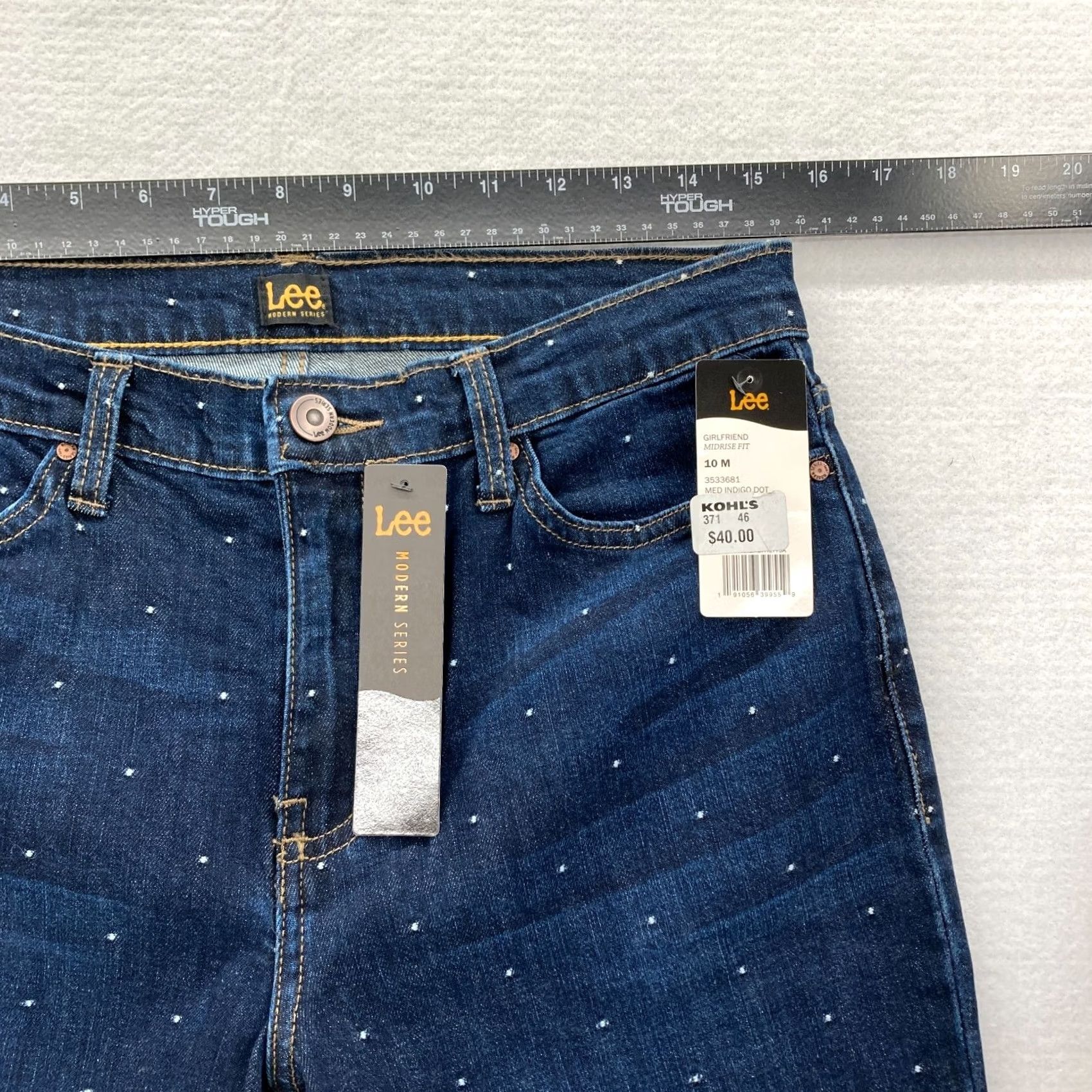 Lee Lee Modern Series Jeans Women's 10 Girlfriend Dark Wash Blue Stretch Denim Pants Size 32" / US 10 / IT 46 - 7 Thumbnail