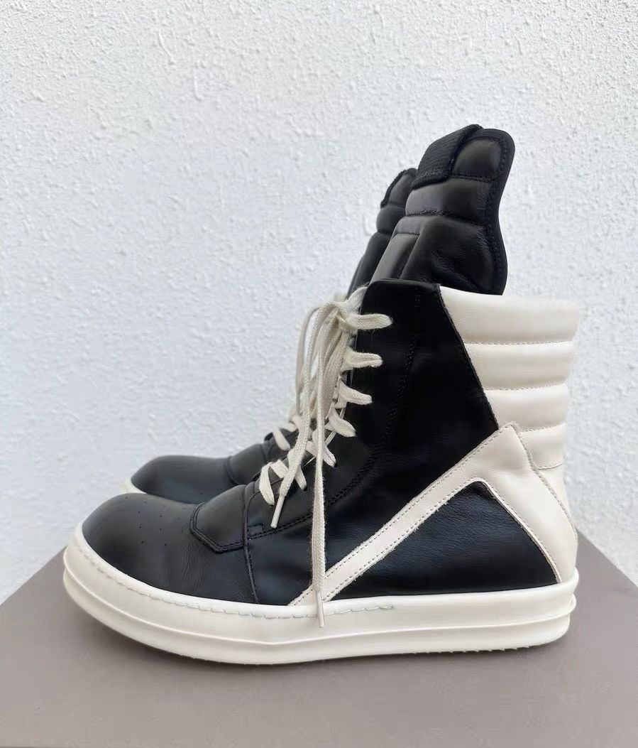 Rick Owens Rick Owens Black & White High-Top Inverted Triangle Size US 7 / EU 40 - 4 Thumbnail