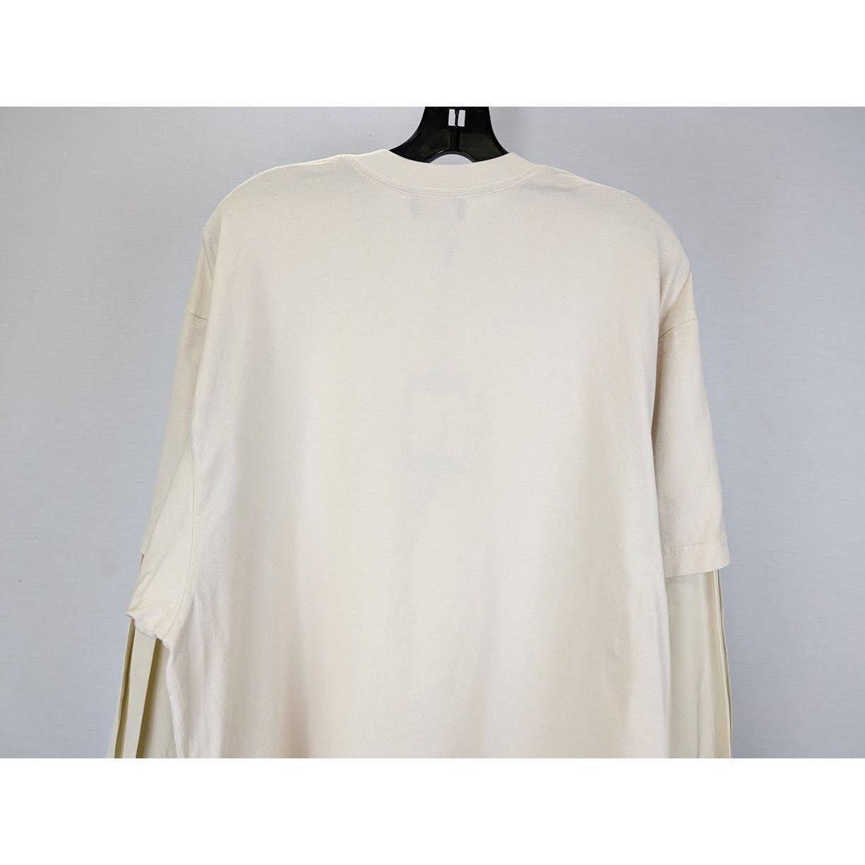 Balenciaga o1rshd1 Layered T-Shirt Back Hem Vintage Jersey Cream/Black Size US M / EU 48-50 / 2 - 9 Thumbnail