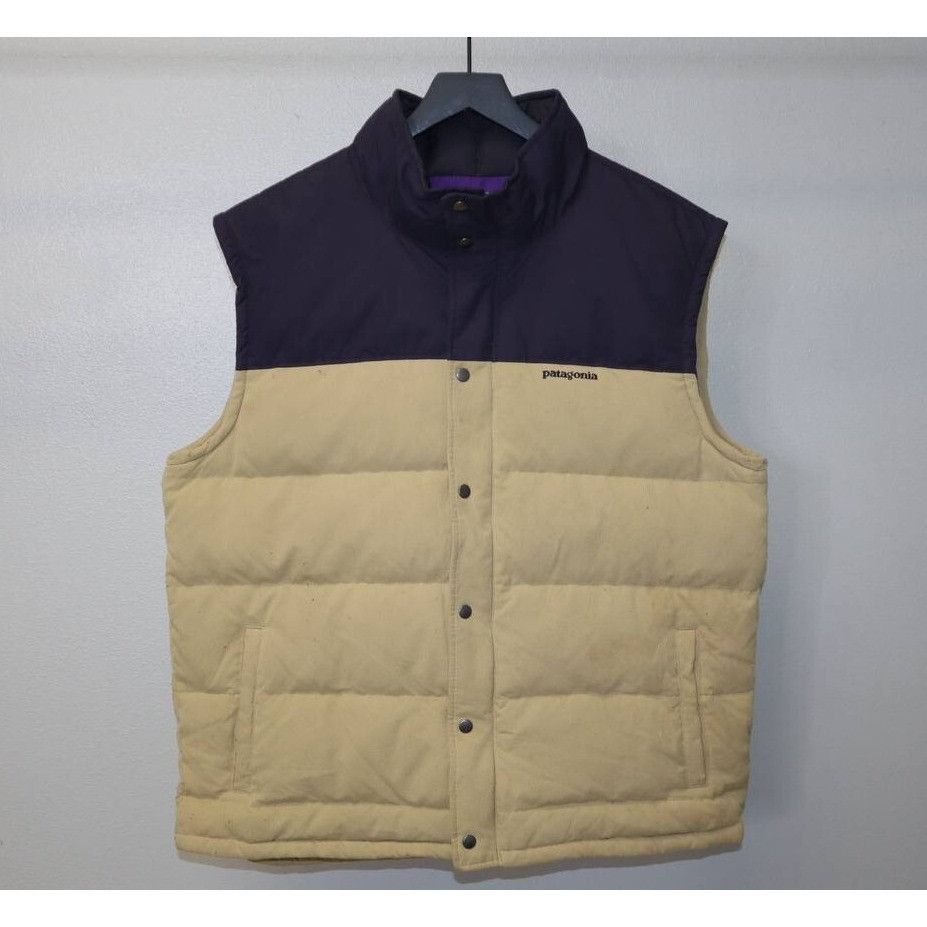 Patagonia Patagonia Bivy Down Vest XL Tan Purple Goose Down Puffer Size US XL / EU 56 / 4 - 1 Thumbnail