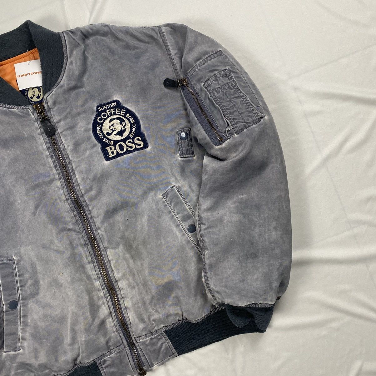 Other Vintage Suntory Boss Coffee Bomber Flight Jacket Size US L / EU 52-54 / 3 - 3 Thumbnail