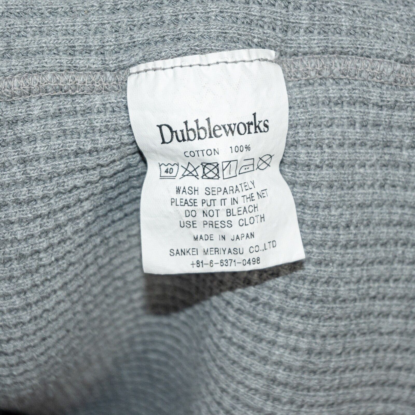 Designer DUBBLEWORKS Japan Thermal Knit Crew Pullover in Gray Size S Size US S / EU 44-46 / 1 - 6 Thumbnail