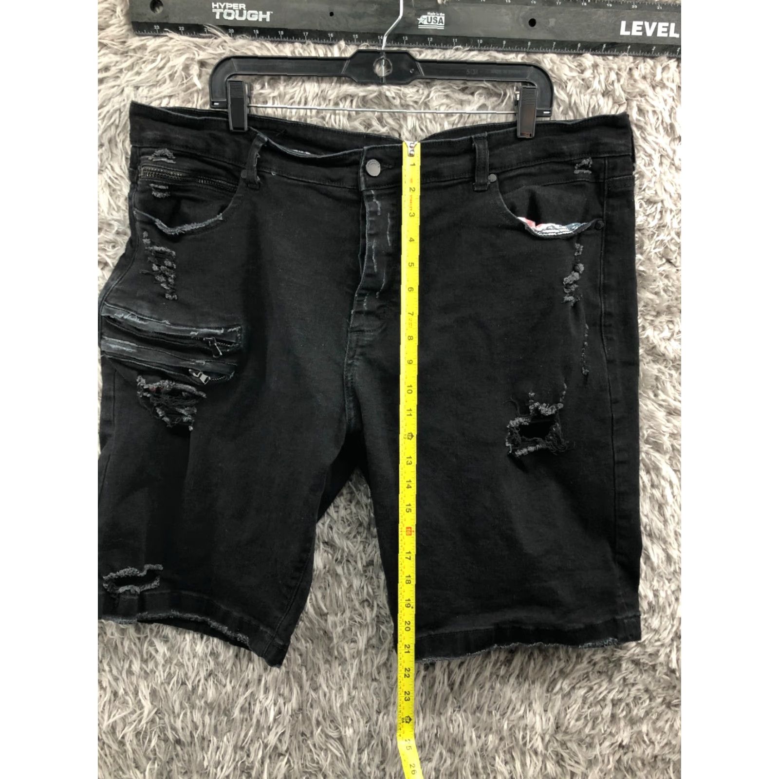 Vintage VINTAGE Rockstar Bermuda Shorts Mens Size 40 Mid Rise Dark Wash Black Distresse Size US 40 / EU 56 - 3 Thumbnail