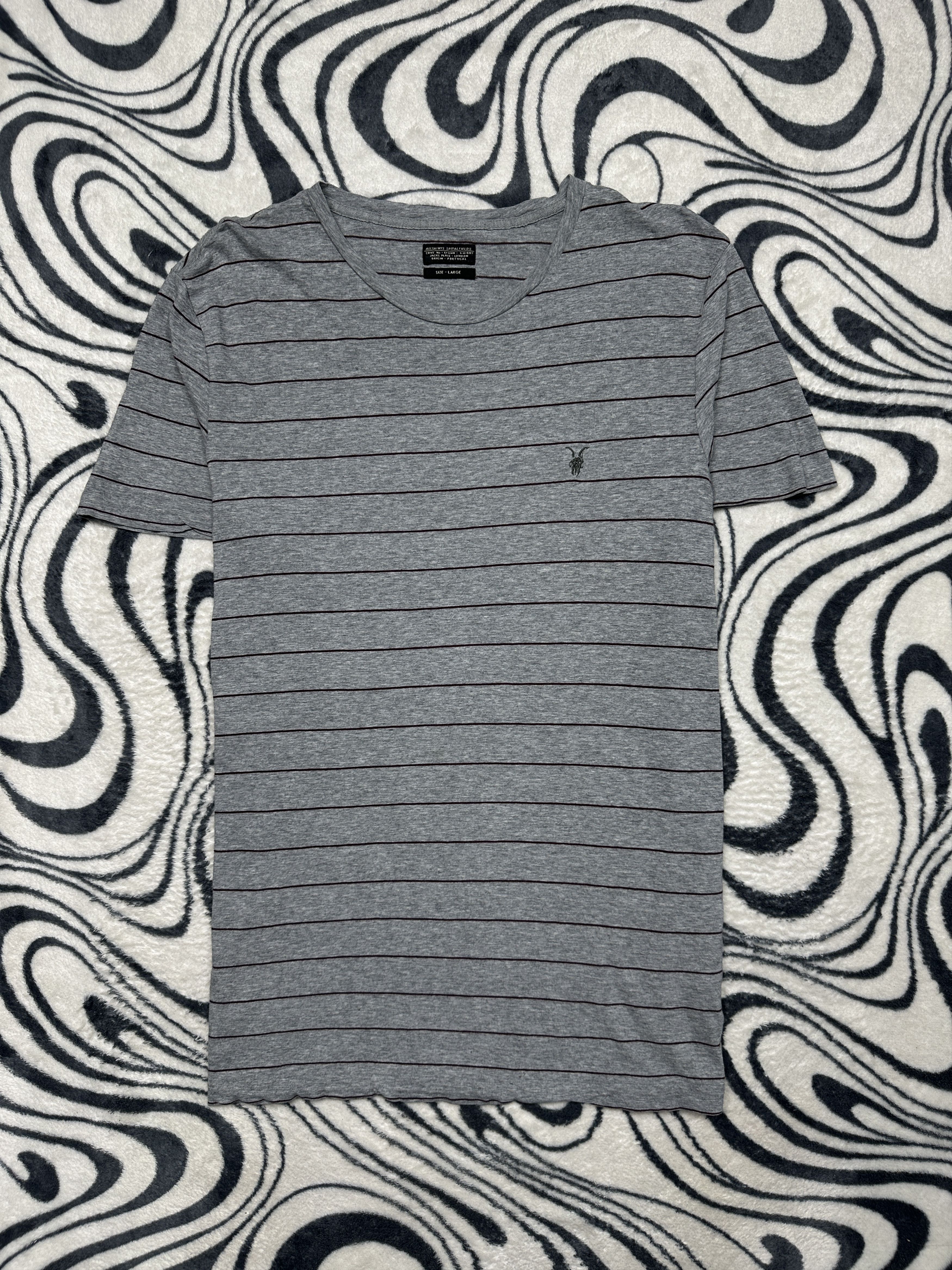 Allsaints AllSaints Mens Tonic SS Crew Neck Striped T-Shirt Tee Size US L / EU 52-54 / 3 - 1 Thumbnail