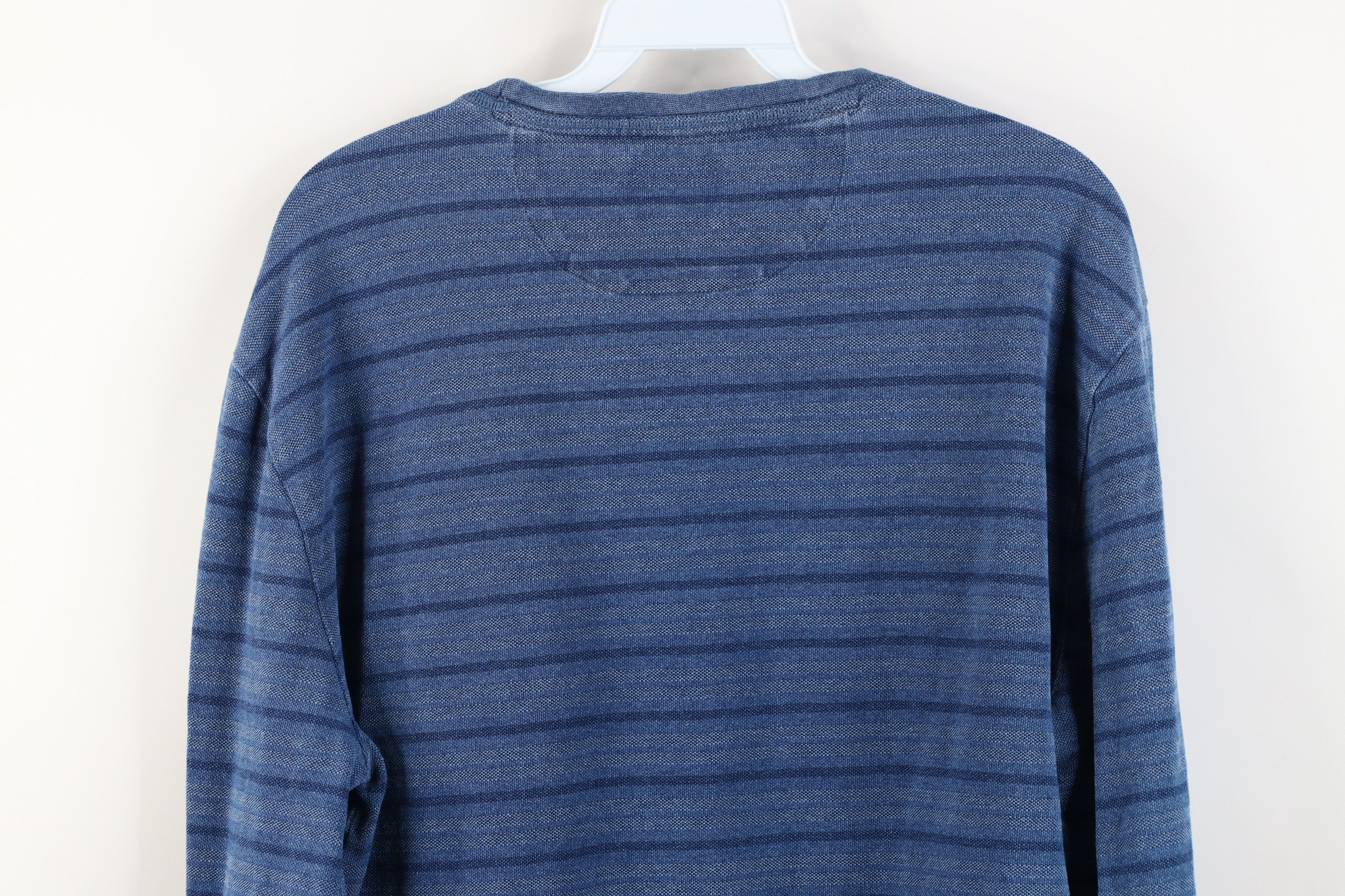 johnnie-O Johnnie O Hanging Thermal Knit Striped Long Sleeve T-Shirt Size US L / EU 52-54 / 3 - 11 Thumbnail