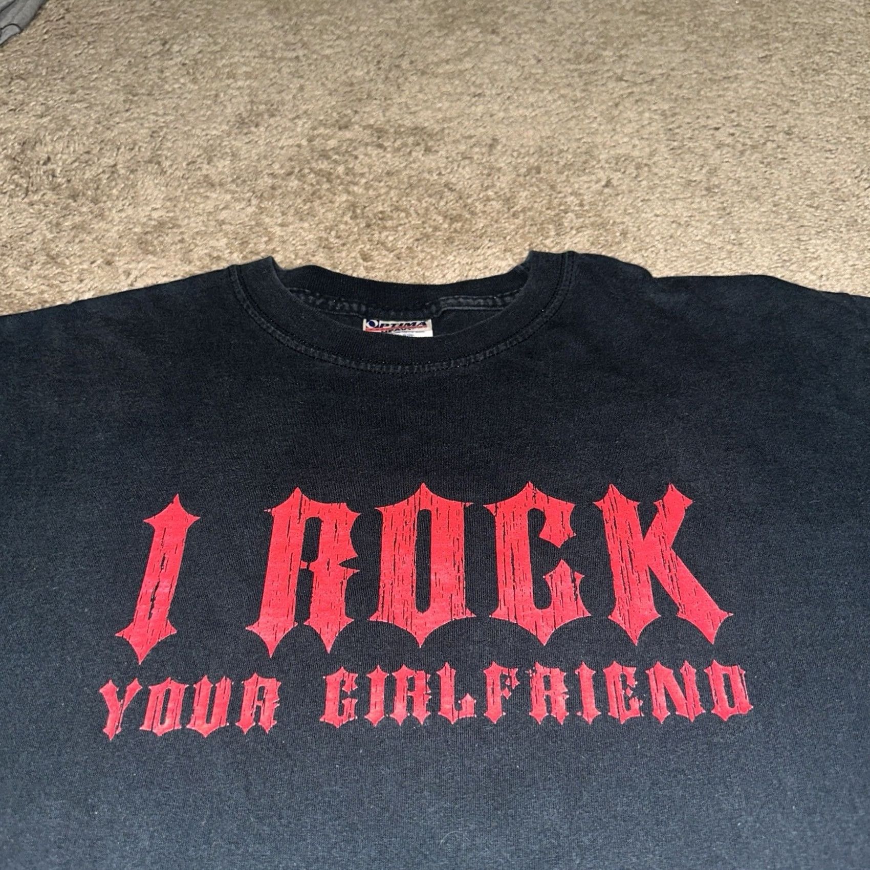 Vintage VINTAGE I Rock Your Girlfriend Shirt Mens Large Grunge Skater 90s Y2K Black Size US L / EU 52-54 / 3 - 2 Thumbnail
