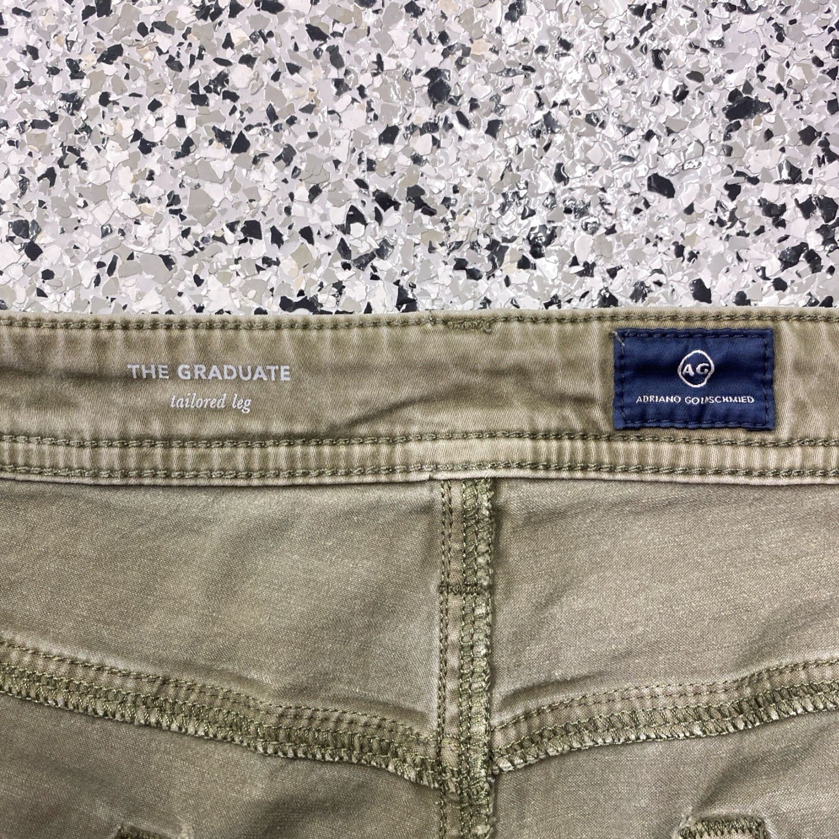 Vintage AG Adriano Goldschmied The Graduate Tailored Leg Pants 39x32 Beige Cotton Elastane Regular Mens Size US 39 - 4 Thumbnail