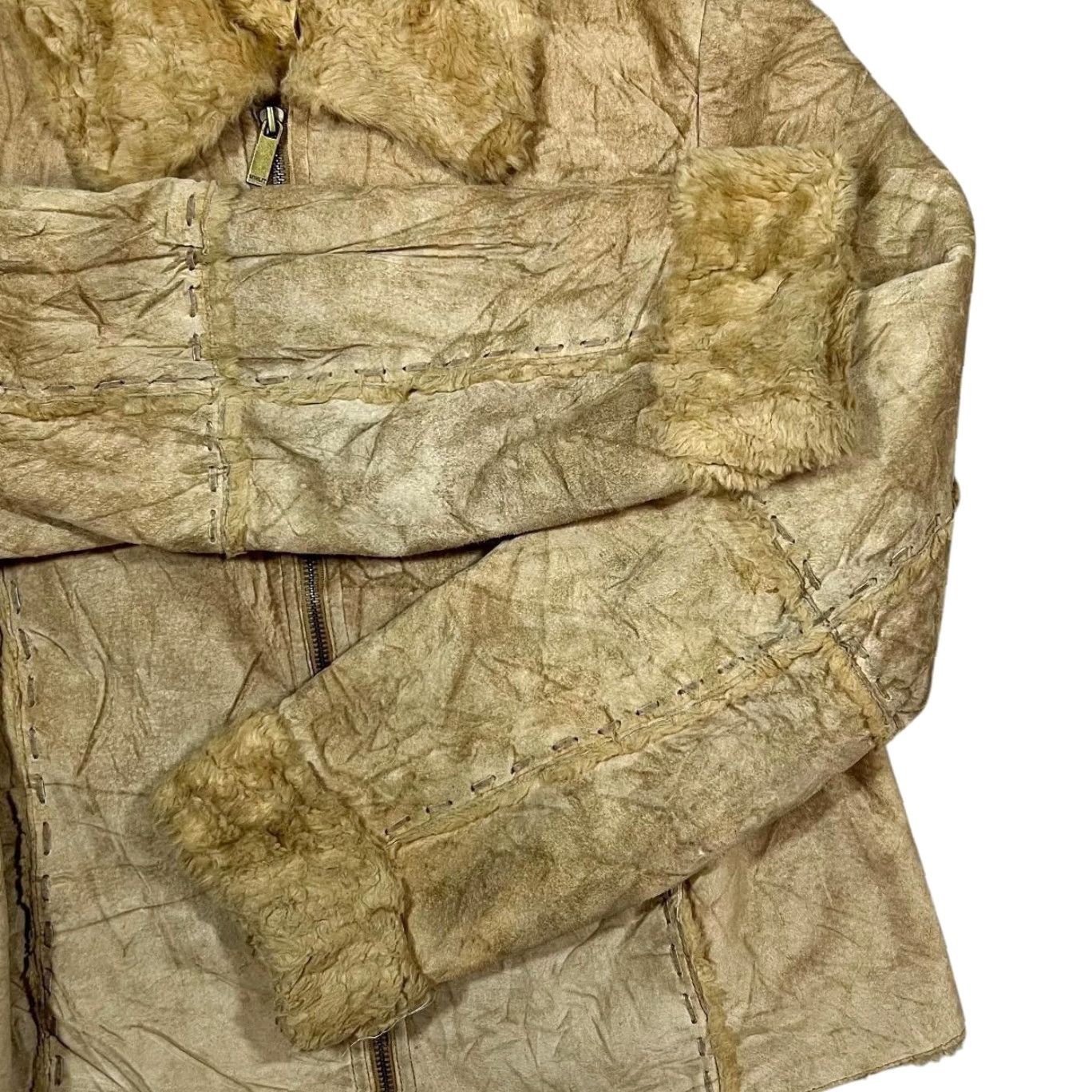 Vintage VINTAGE 90's WINLIT Brown Beige Real Suede Leather Faux Fur Zip Jacket Women's L Jacket Women's L Brown Beige Suede Faux Fur 90s Style Womens Size L / US 10 / IT 46 - 3 Thumbnail