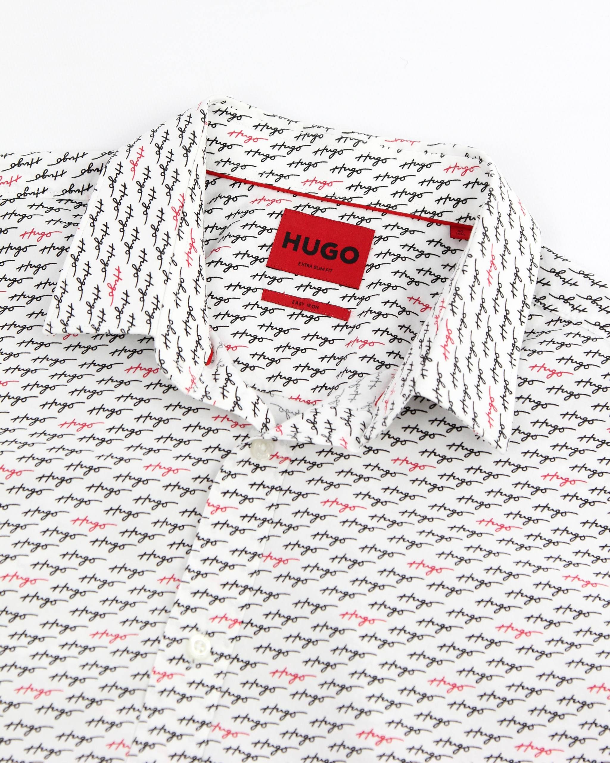 Hugo Boss HUGO BOSS White printed shirt Size US L / EU 52-54 / 3 - 8 Thumbnail