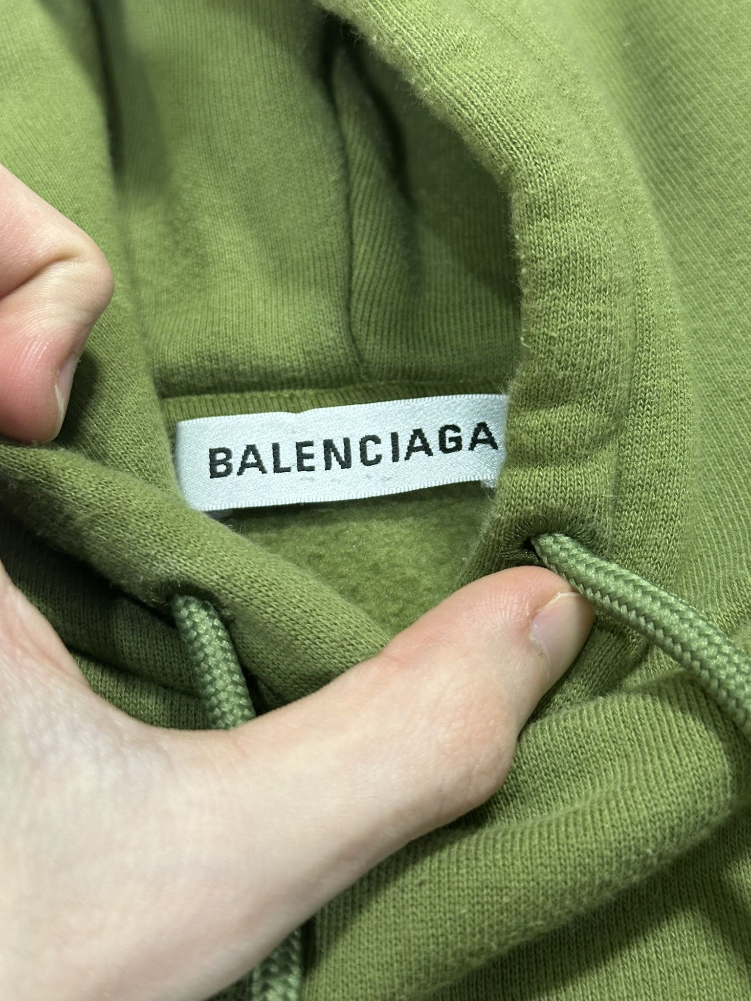 Balenciaga Balenciaga Sweatshirt Back Logo Print Army Green Hoodie Size US M / EU 48-50 / 2 - 15 Thumbnail