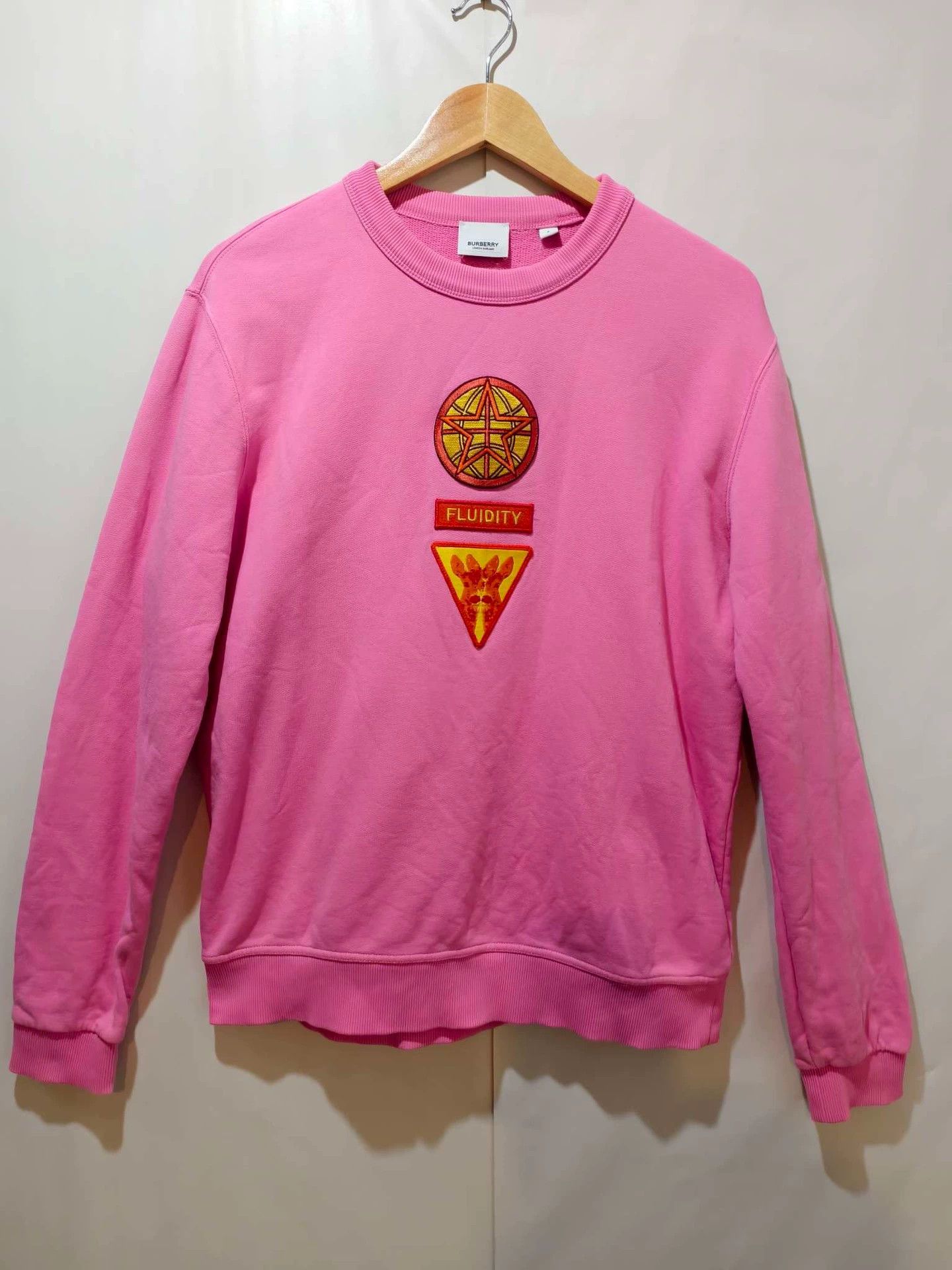 Burberry Burberry Pink Embroidered Crewneck Sweatshirt S Size US S / EU 44-46 / 1 - 1 Thumbnail