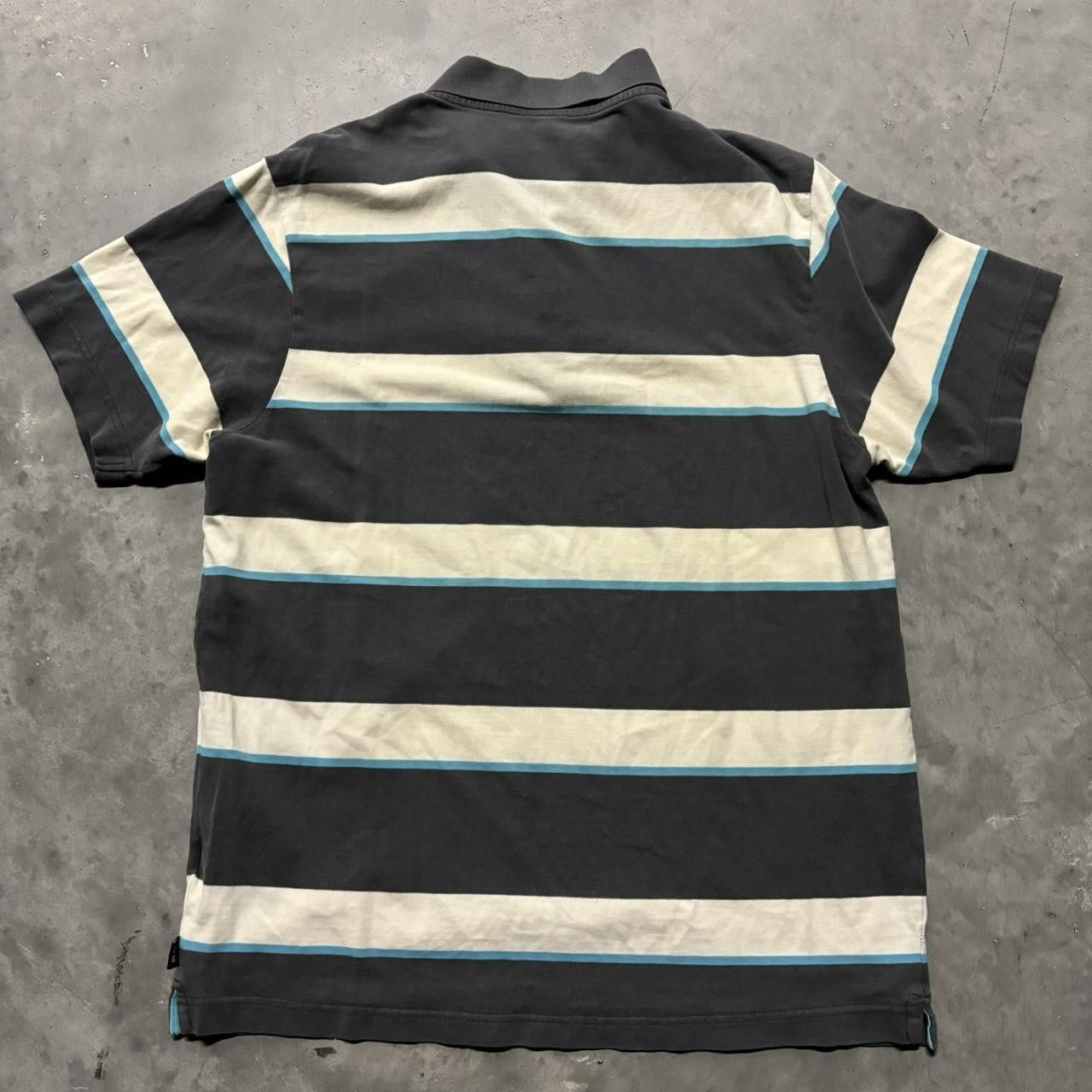 Japanese Brand × Vintage Crazy Vintage Y2K/2000s Grunge Striped Skater Essential Polo Shirt! Size US L / EU 52-54 / 3 - 5 Thumbnail