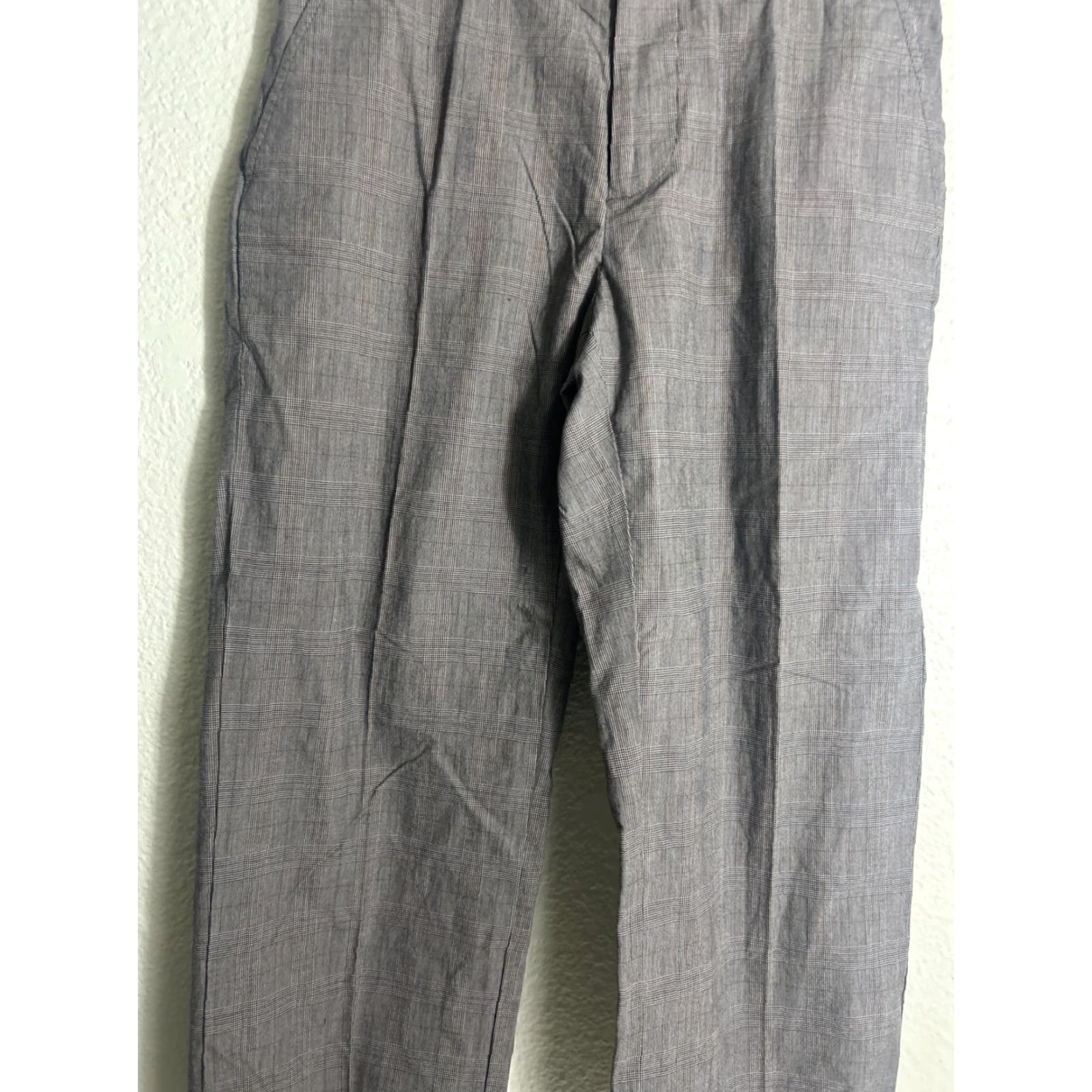 Banana Republic VINTAGE Banana Republic Cotton Gray Plaid Womens Dress Pants 29x26 Size 29" - 3 Thumbnail