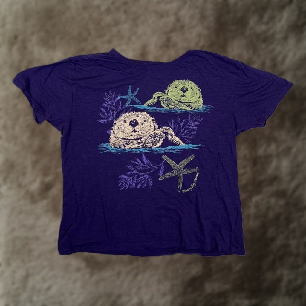 Vintage VINTAGE Sea Otter Monterey Bay Aquarium T-Shirt Womens XXL Purple Size XXL / US 16-18 / IT 52-54 - 1 Thumbnail