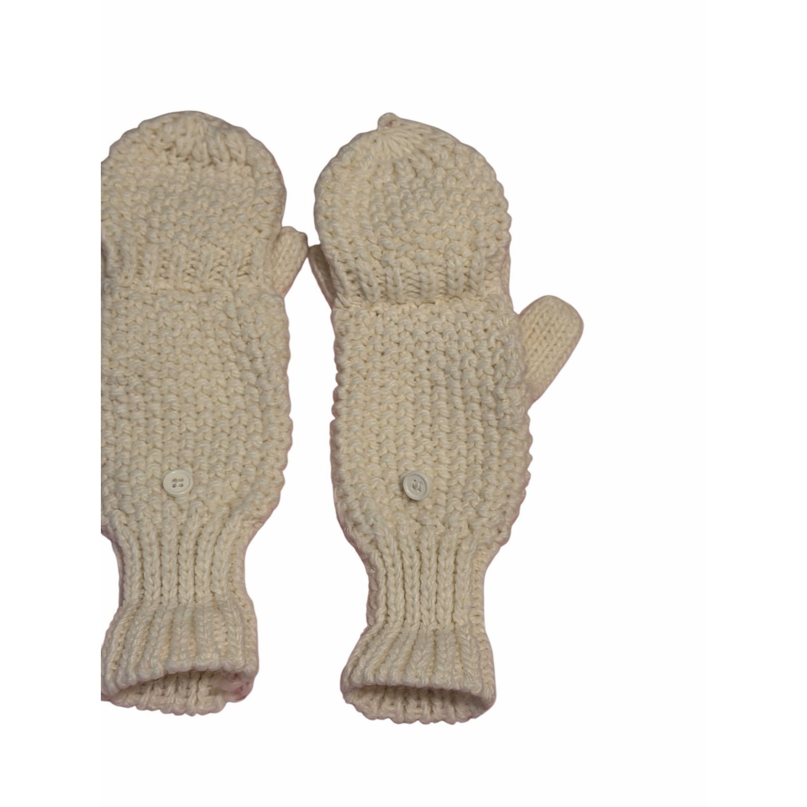 Other Women's White Solid Fuzzy Hand Knit Bird Mitten Gloves Size ONE SIZE - 3 Thumbnail