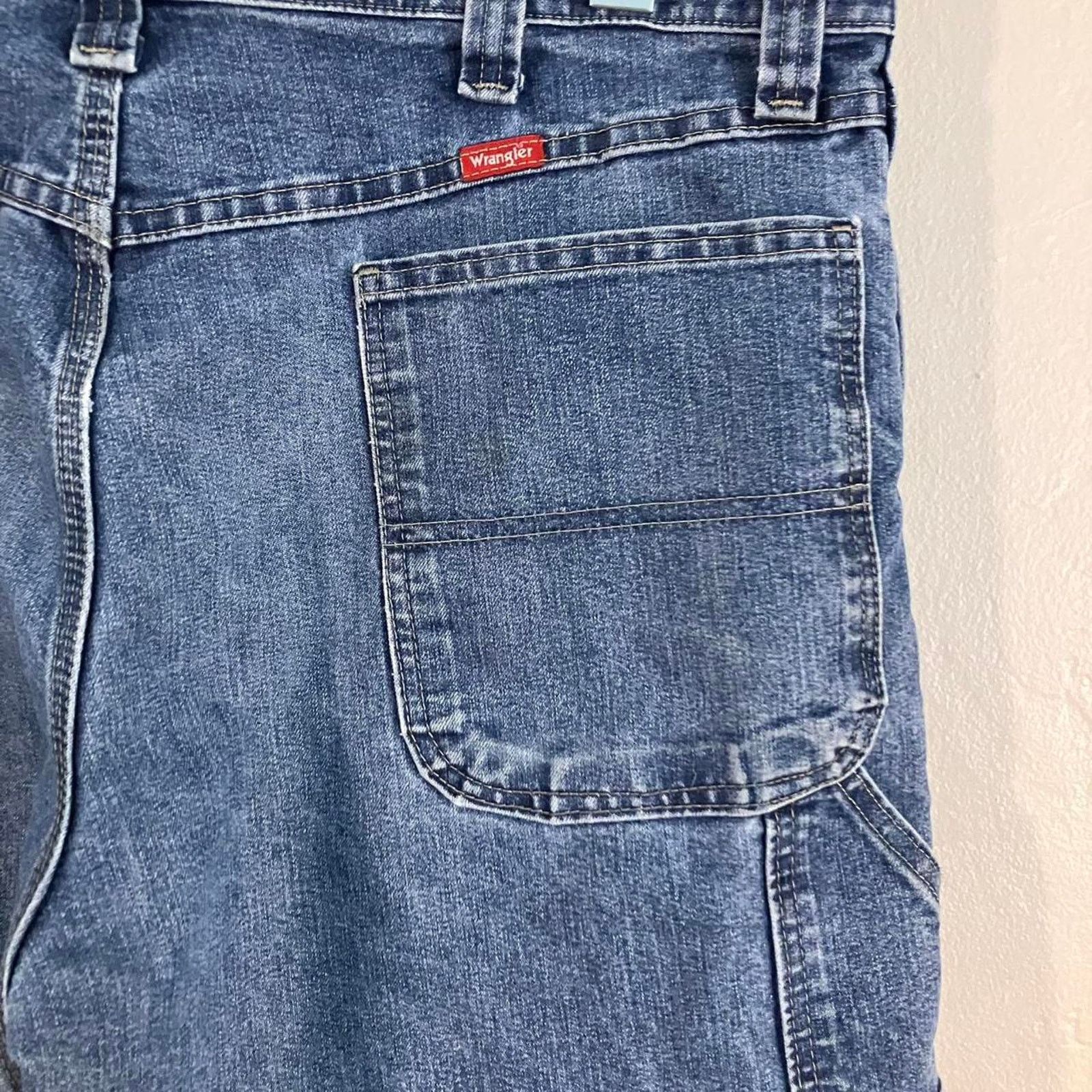 Vintage × Wrangler Vintage Y2K Blue Denim Carpenter Workwear Jeans Size US 38 / EU 54 - 4 Thumbnail