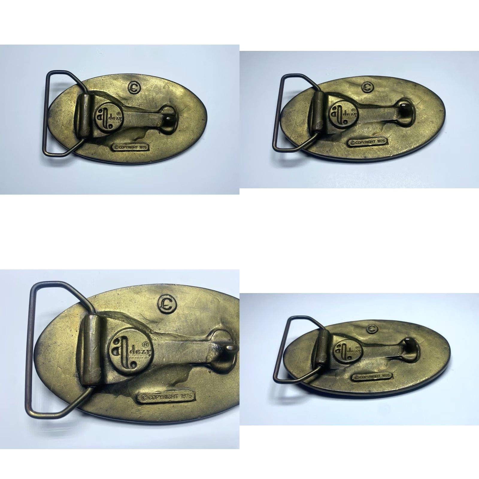 Vintage VINTAGE Adezy Denver 'Skier' Brass Belt Buckle Shirt Mens Vintage 1975 Skiing Gold Brass Related 1970s Sets Size ONE SIZE - 8 Thumbnail