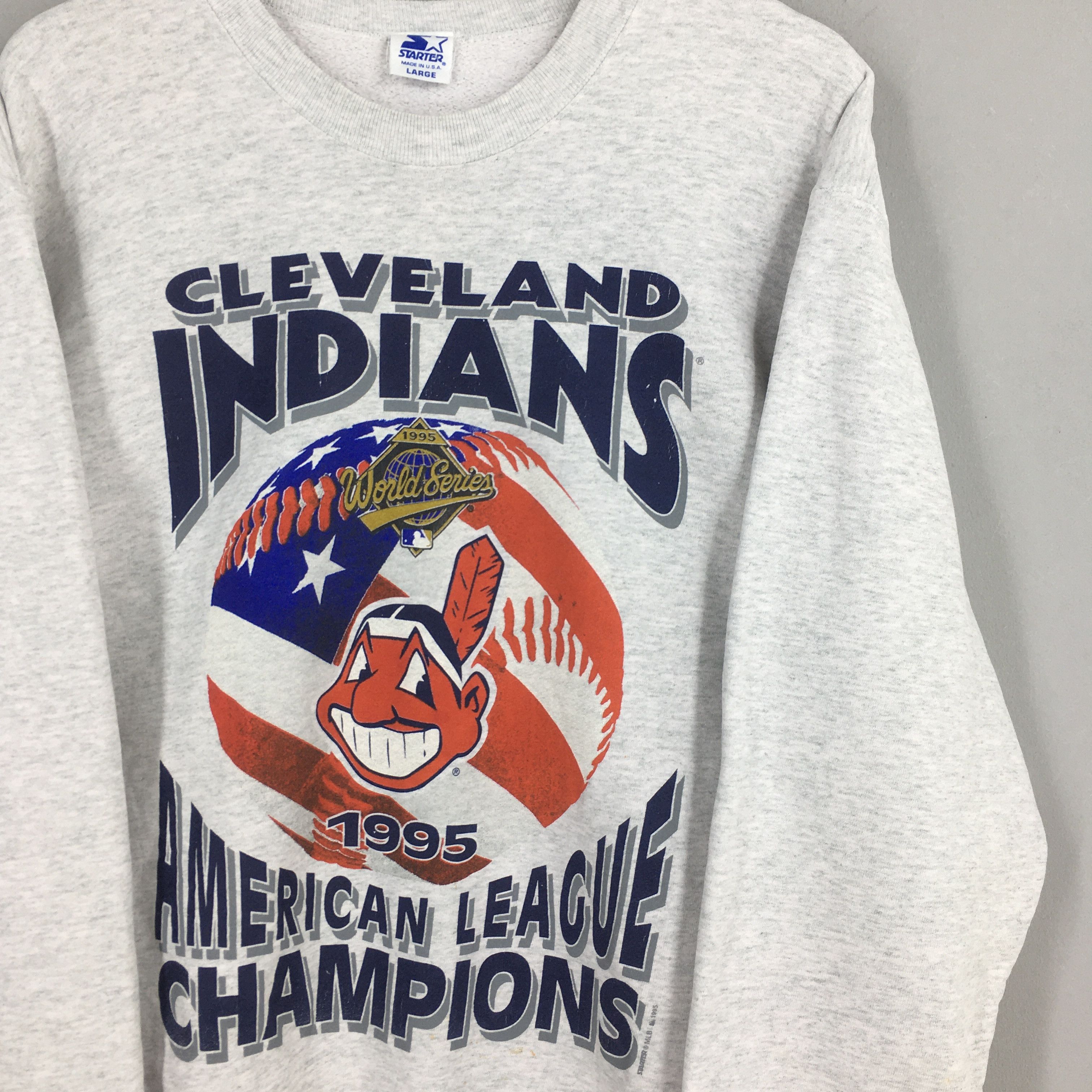 MLB × Vintage Cleveland Indians Guardians Baseball Team Sweatshirt Large Size US L / EU 52-54 / 3 - 2 Thumbnail