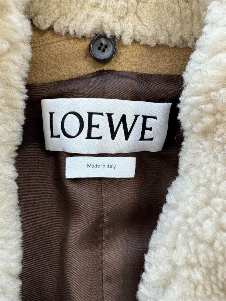 Loewe LOEWE Khaki fur collar wool cashmere coat Size M / US 6-8 / IT 42-44 - 3 Thumbnail