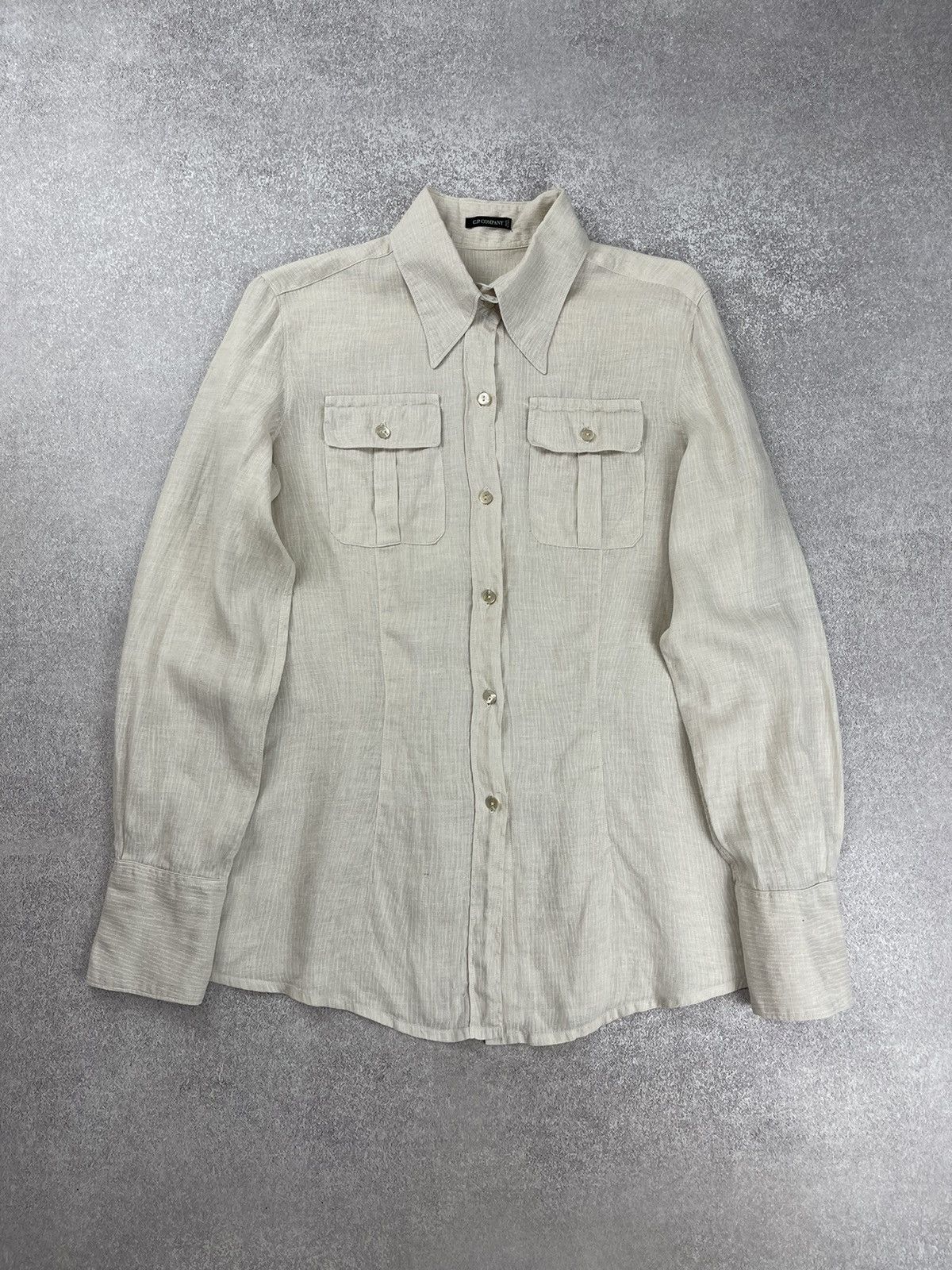 C.P. Company C.P. Company Linen Long Sleeve Shirt Size 46 Size L / US 10 / IT 46 - 1 Thumbnail