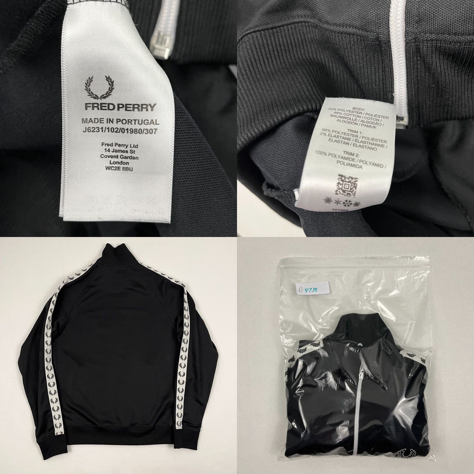 Fred Perry Fred Perry Sportswear Track Jacket Men S Black Side Taped Logo Active Preppy Jacket Size US S / EU 44-46 / 1 - 8 Thumbnail