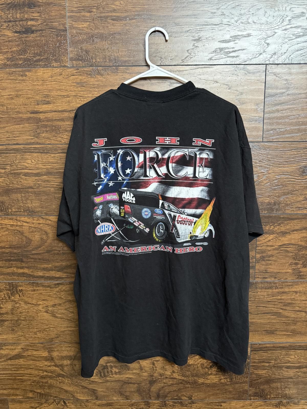 Jerzees VTG John Force Drag Racing T-shirt Castrol GTX Flames XL Size US XL / EU 56 / 4 - 1 Thumbnail