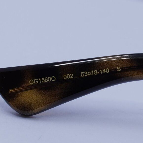 Gucci Gucci GG1580O 002 Eyeglasses Dark Havana 53mm Round Frame Size ONE SIZE - 8 Thumbnail