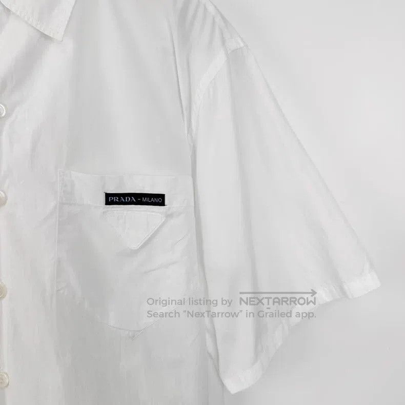 Prada Prada White pocket triangle logo letter logo short sleeves Size US XL / EU 56 / 4 - 4 Thumbnail