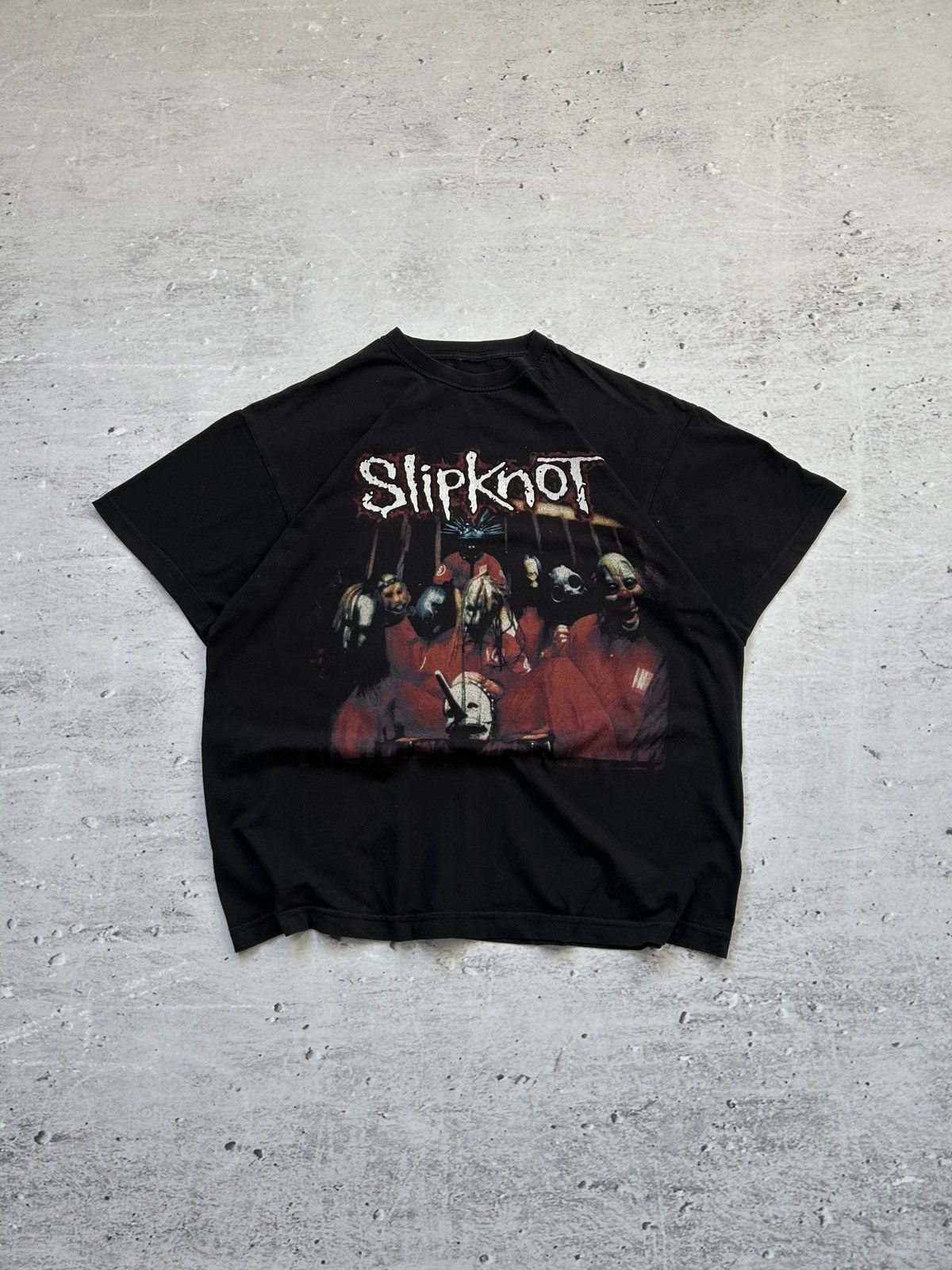 Pre-owned Band Tees X Rock T Shirt Vintage Slipknot Big Logo Distressed Baggy T-shirt 90's In Black