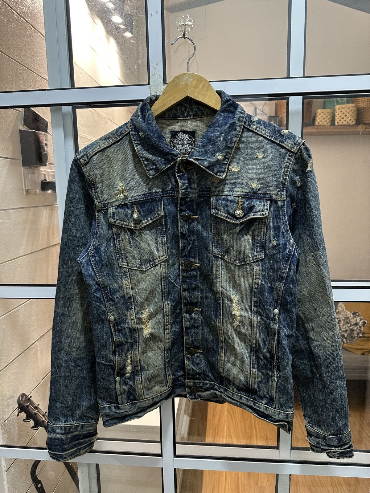 KMRii Midas Punk Destroy Button Zipper Denim Jacket Size US S / EU 44-46 / 1 - 2 Thumbnail