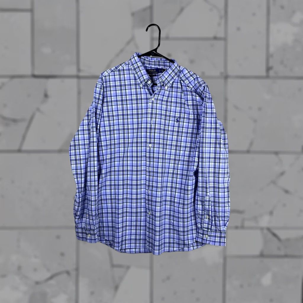 Polo Ralph Lauren Polo Ralph Lauren Shirt Mens XL Blue Plaid Long Sleeve Button Down Pony Logo Size US XL / EU 56 / 4 - 1 Thumbnail