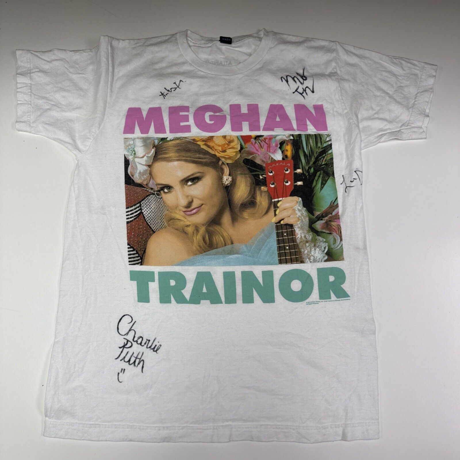 Other Meghan Trainor Charlie Puth Signed T Shirt Size M / US 6-8 / IT 42-44 - 1 Thumbnail