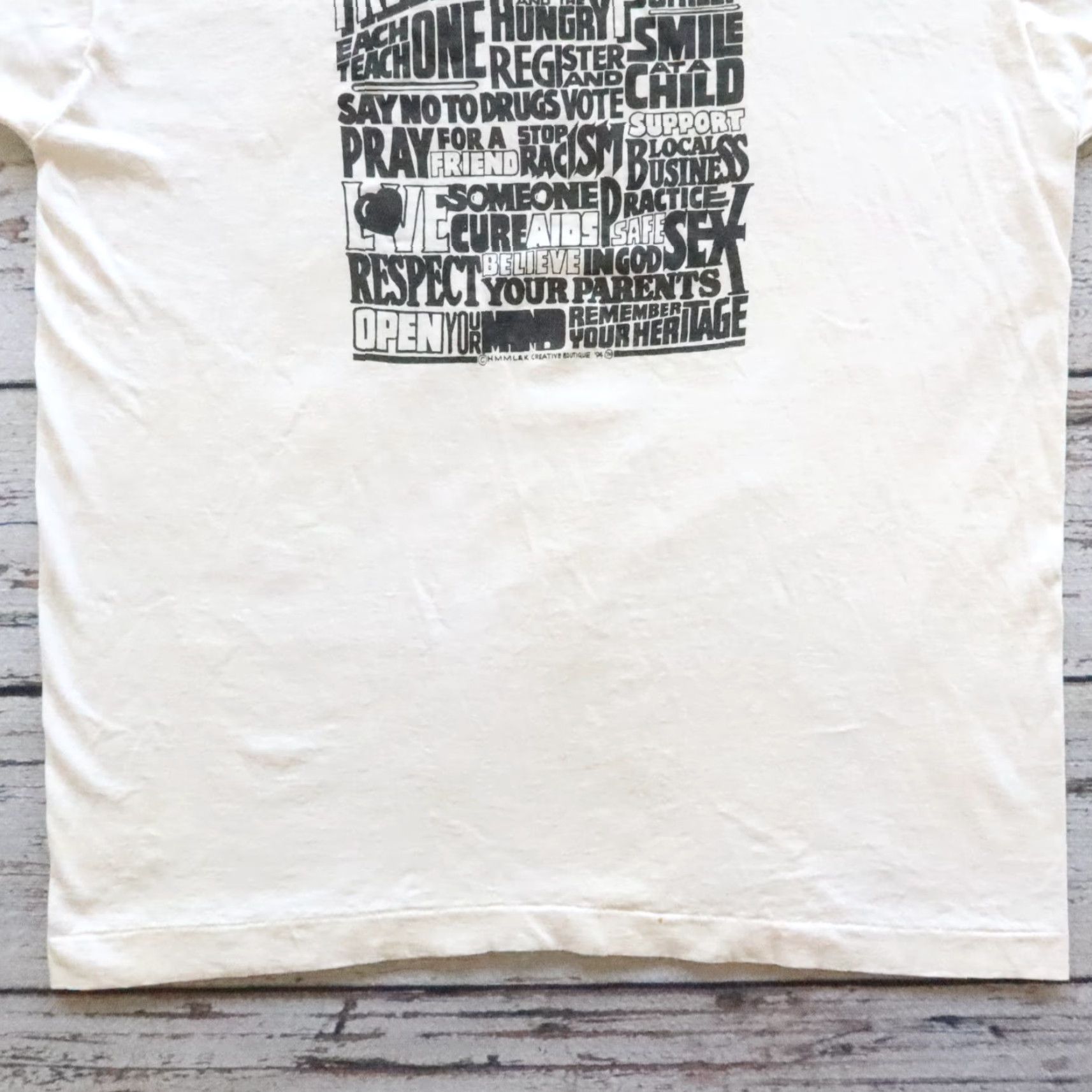 Fruit Of The Loom VINTAGE 1994 Celebrate Black History Creative Boutique Tshirt XL White Mens T-Shirt 90s Size US XL / EU 56 / 4 - 3 Thumbnail
