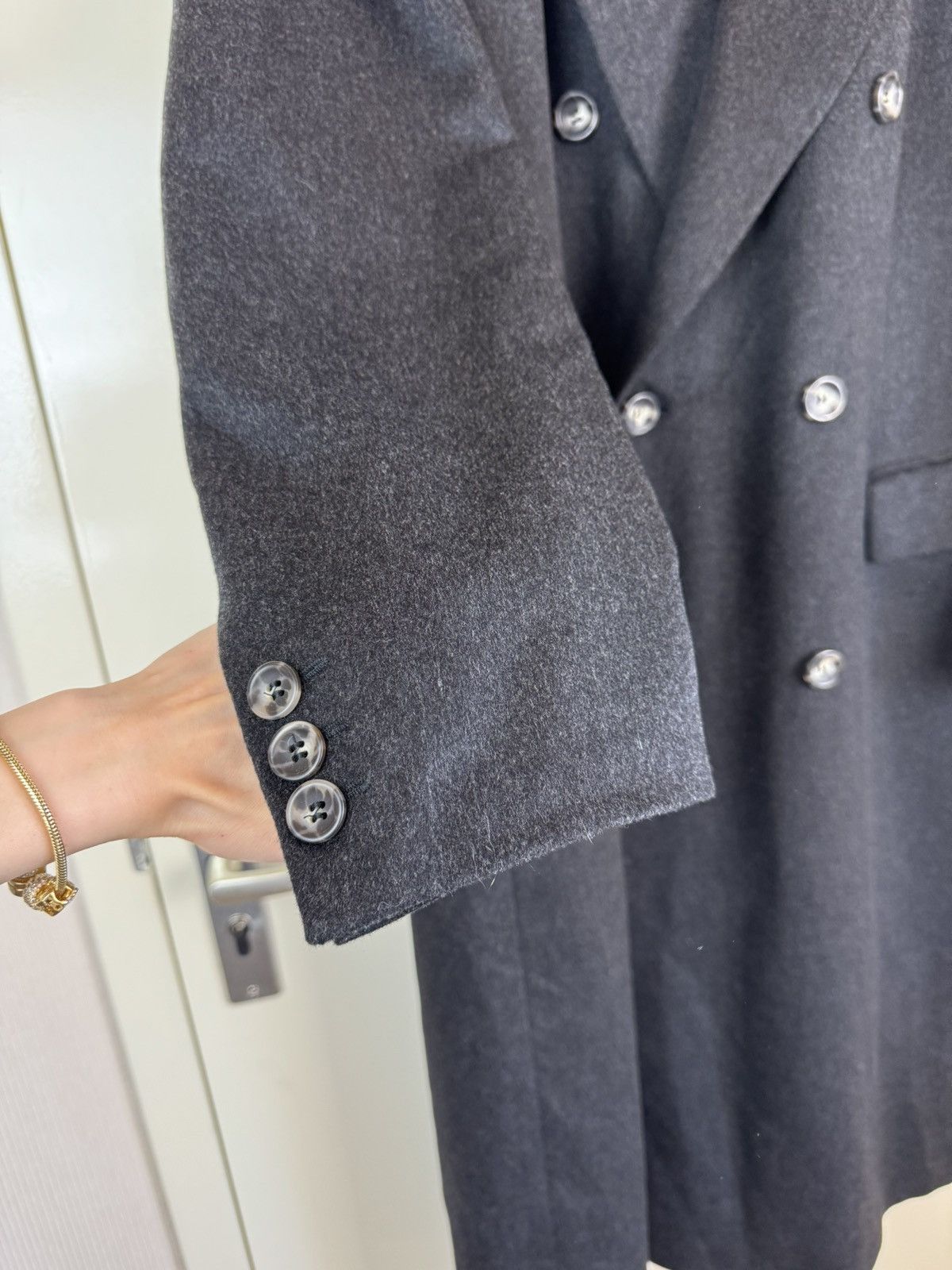 Colombo Colombo Cashmere Wool Anthracite Coat Loro Piana Style IT54 Size US L / EU 52-54 / 3 - 5 Thumbnail