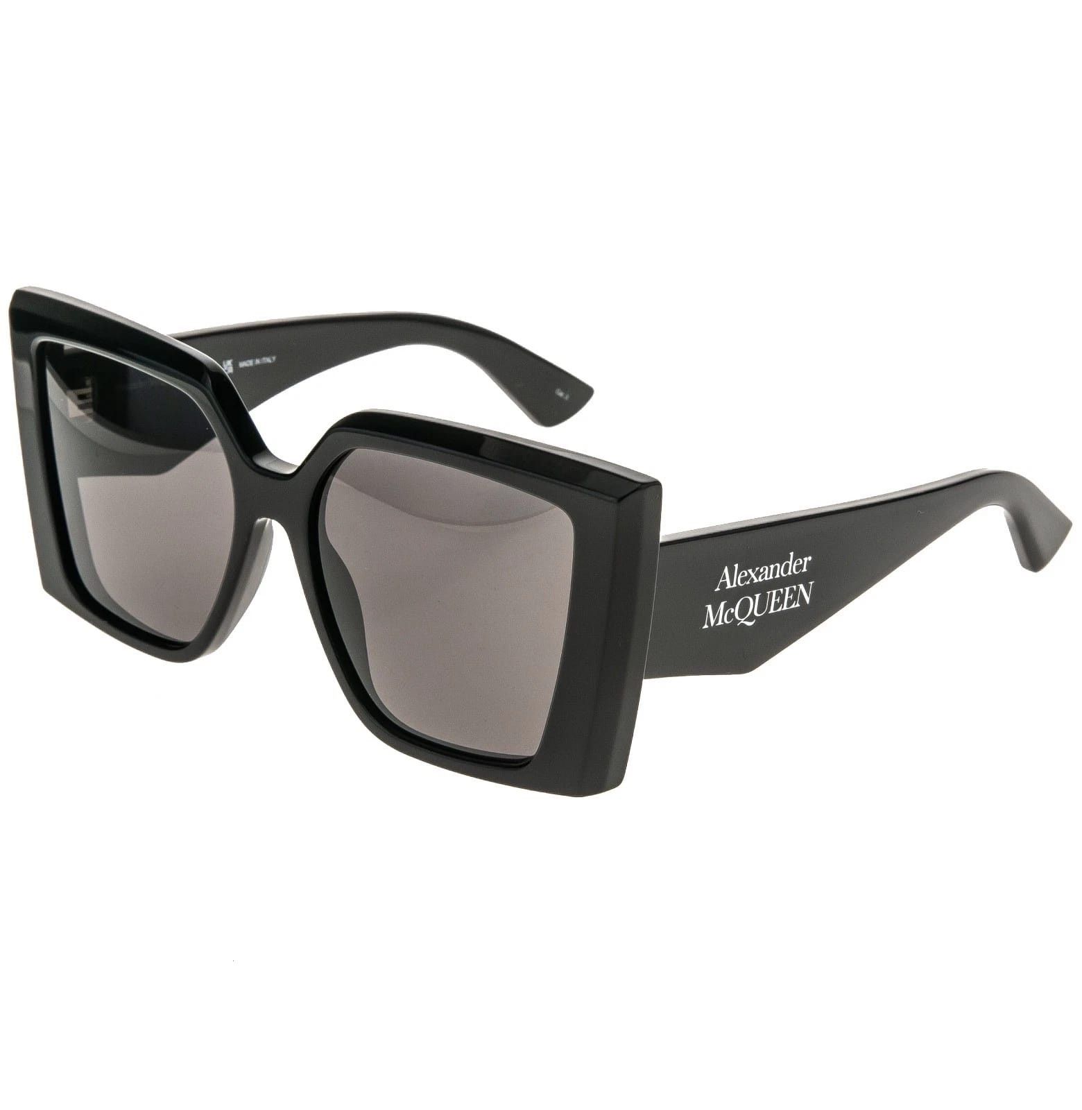 Alexander McQueen ALEXANDER MCQUEEN AM0467S 0467 Black Angular Sunglasses 001 Size ONE SIZE - 4 Thumbnail