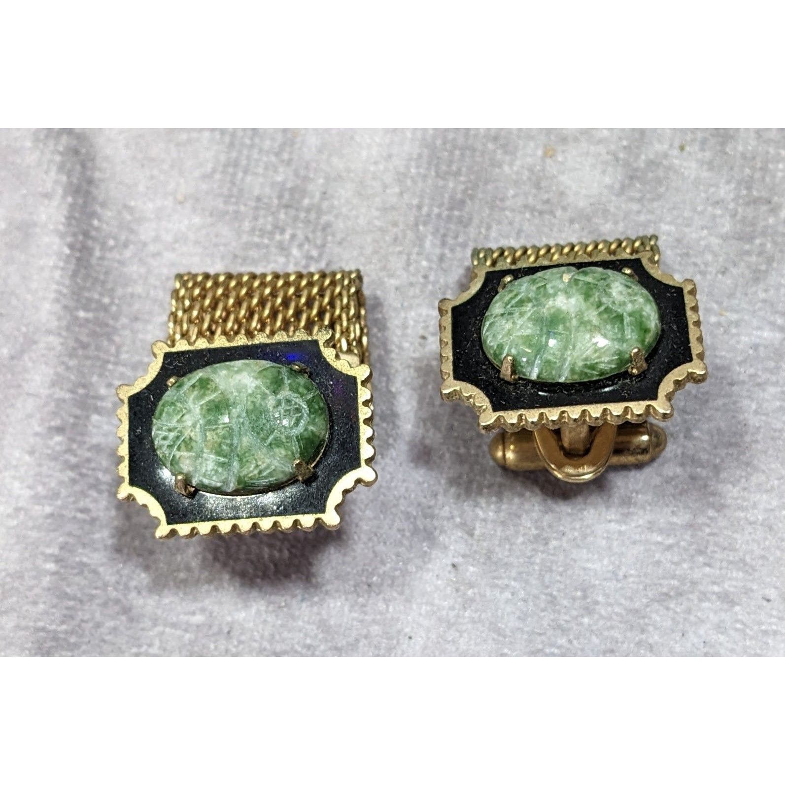 Other Vintage Anson Egyptian Revival Hand Carved Jade Scarab Cuffl Size ONE SIZE - 11 Thumbnail