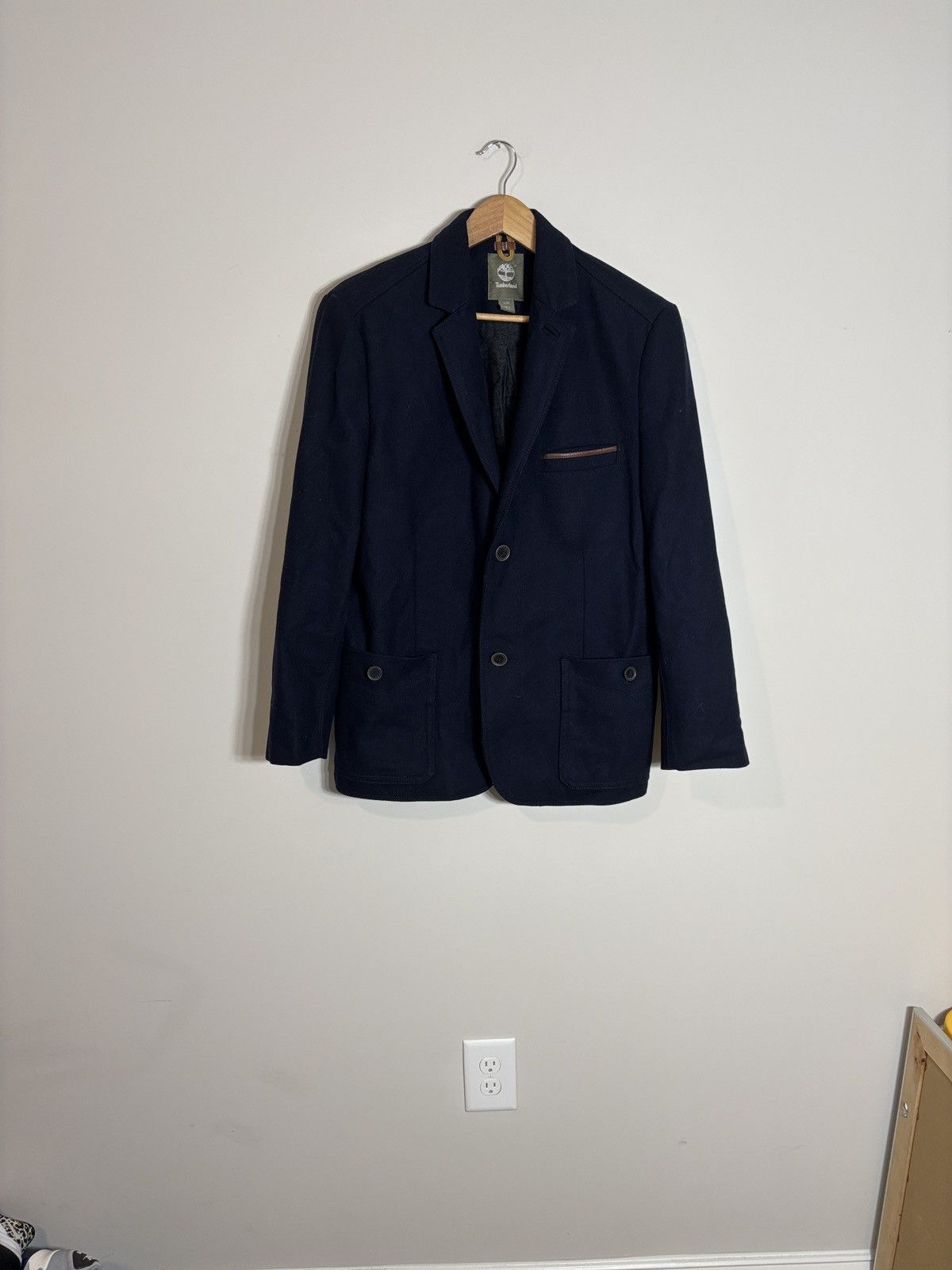 Timberland Vintage Timberland Wool Pea Coat Blazer Jacket Navy Size US L / EU 52-54 / 3 - 1 Thumbnail