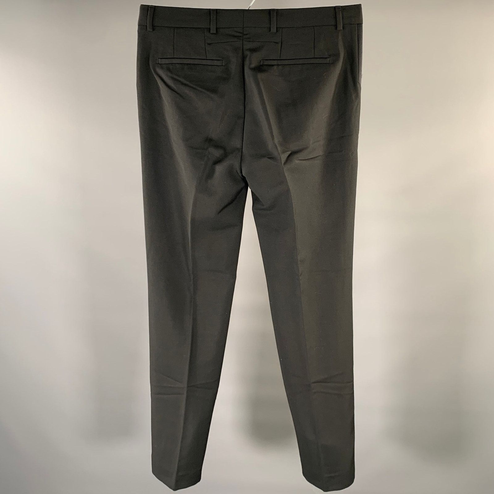 Givenchy GIVENCHY Size 32 Black Star Wool Blend Flat Front Pants Size US 32 / EU 48 - 3 Thumbnail