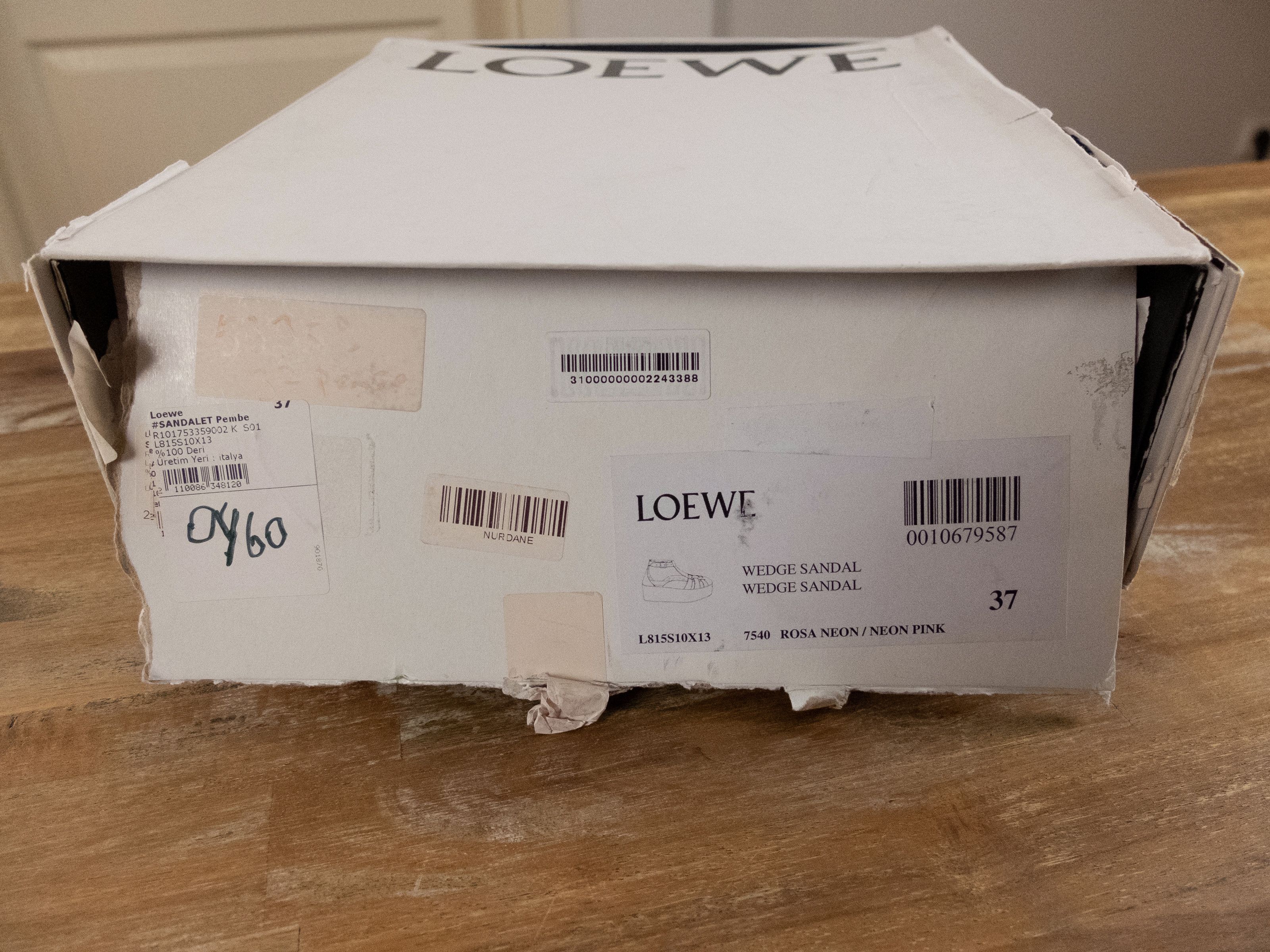 Loewe LOEWE Fisherman neon pink glitter platform wedge sandals 37 Size US 7 / IT 37 - 14 Thumbnail