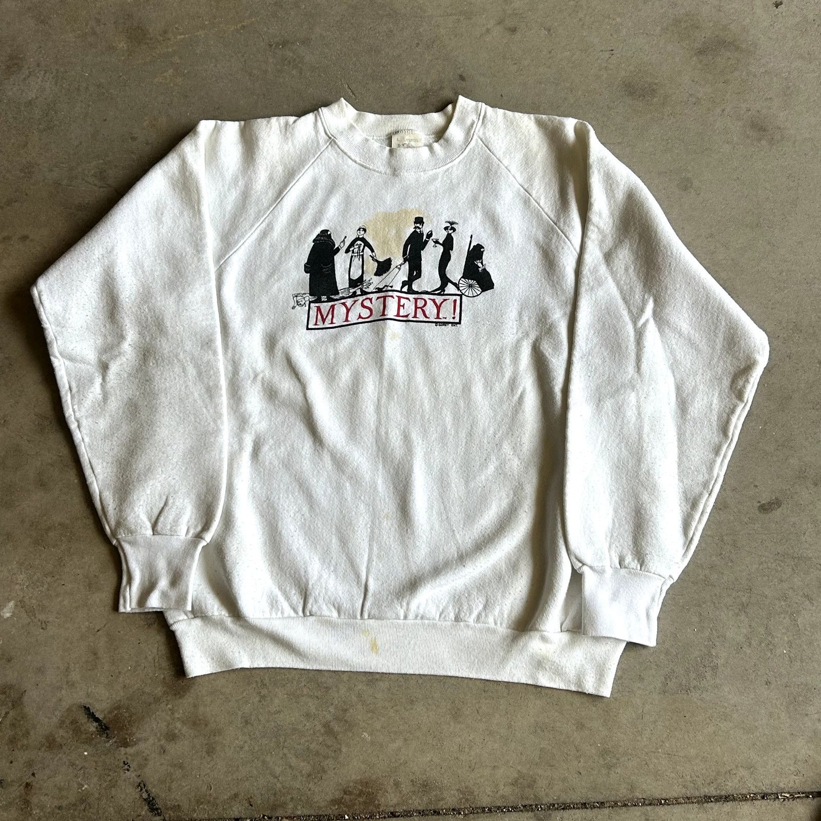 Fruit Of The Loom Vintage 90s Mystery Tv Show Crewneck Large Stained Size US L / EU 52-54 / 3 - 1 Thumbnail