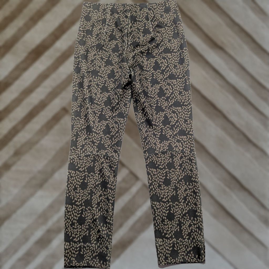 Vintage Seduct ive Sabrina Black Print Stretch Ankle Pants Women 10 Large Size 30" / US 8 / IT 44 - 1 Thumbnail