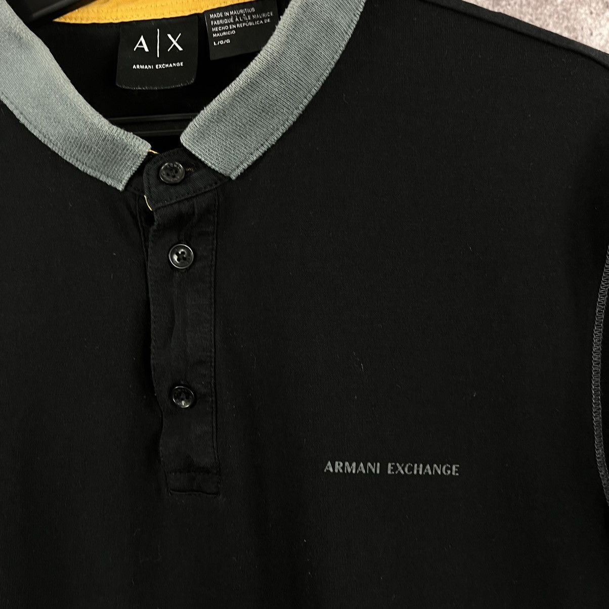 Armani Armani Exchange Polo T-Shirt 3Button Style Black Size L Size US L / EU 52-54 / 3 - 3 Thumbnail