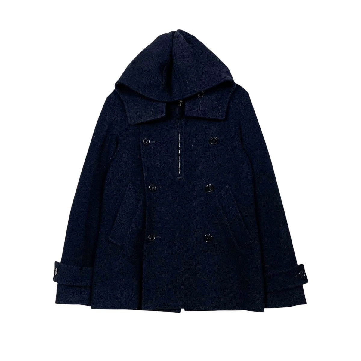 CABANE de ZUCCa Cabane De Zucca Hooded Double Breasted Wool Jacket Size US M / EU 48-50 / 2 - 1 Thumbnail