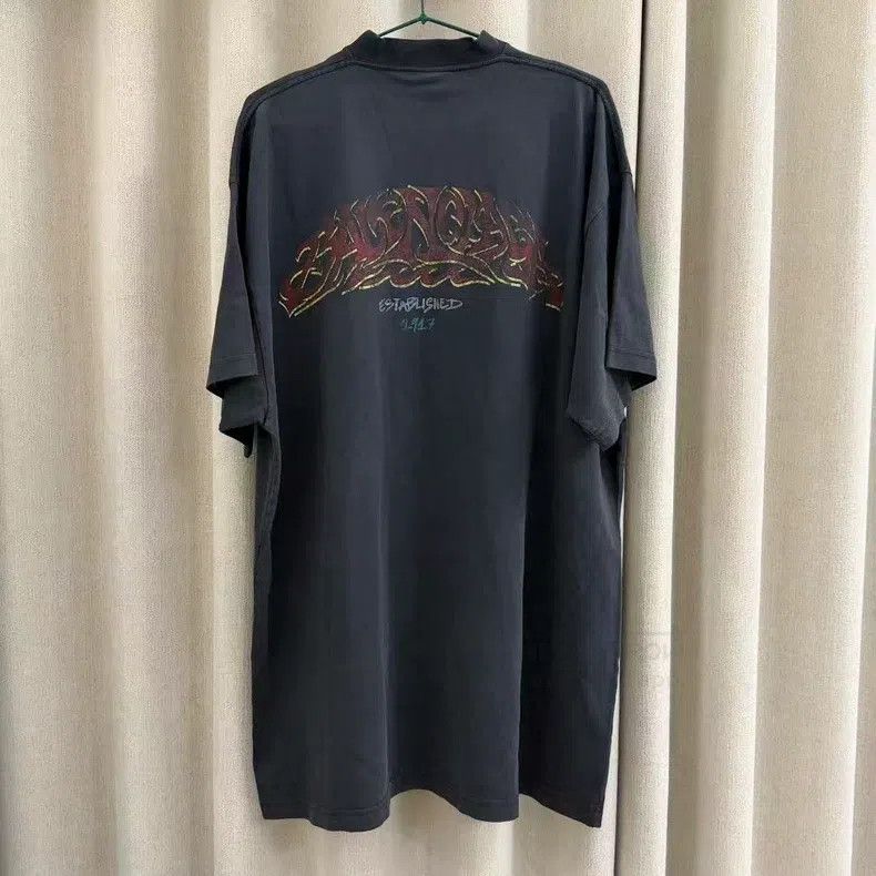 Balenciaga Balenciaga Solid color pattern print short-sleeve - Black Size US M / EU 48-50 / 2 - 2 Thumbnail