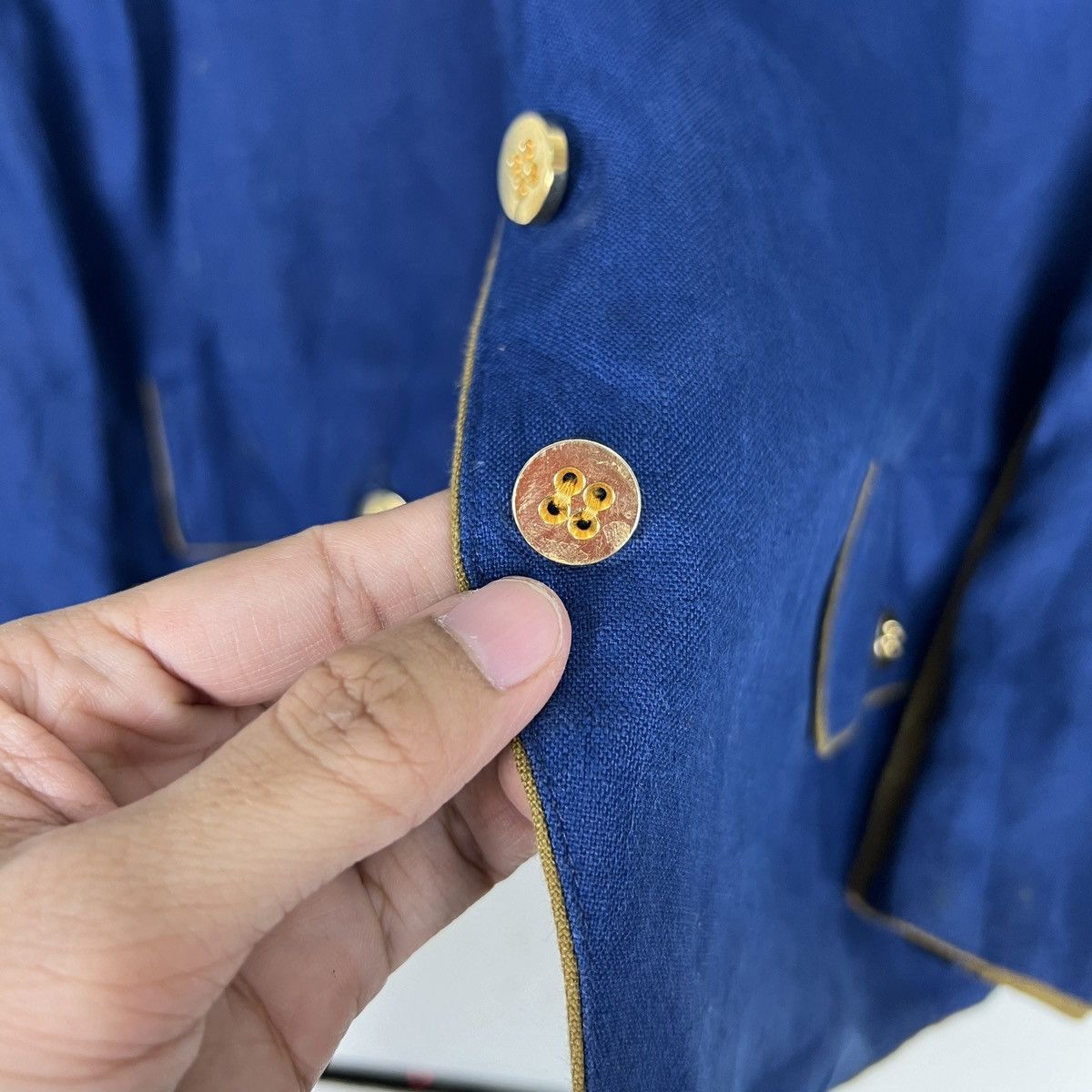 Designer 🔥 VINTAGE OGNIBENE ZENDMEN ROMA LINEN JACKET MADE IN ITALY Size US S / EU 44-46 / 1 - 14 Thumbnail