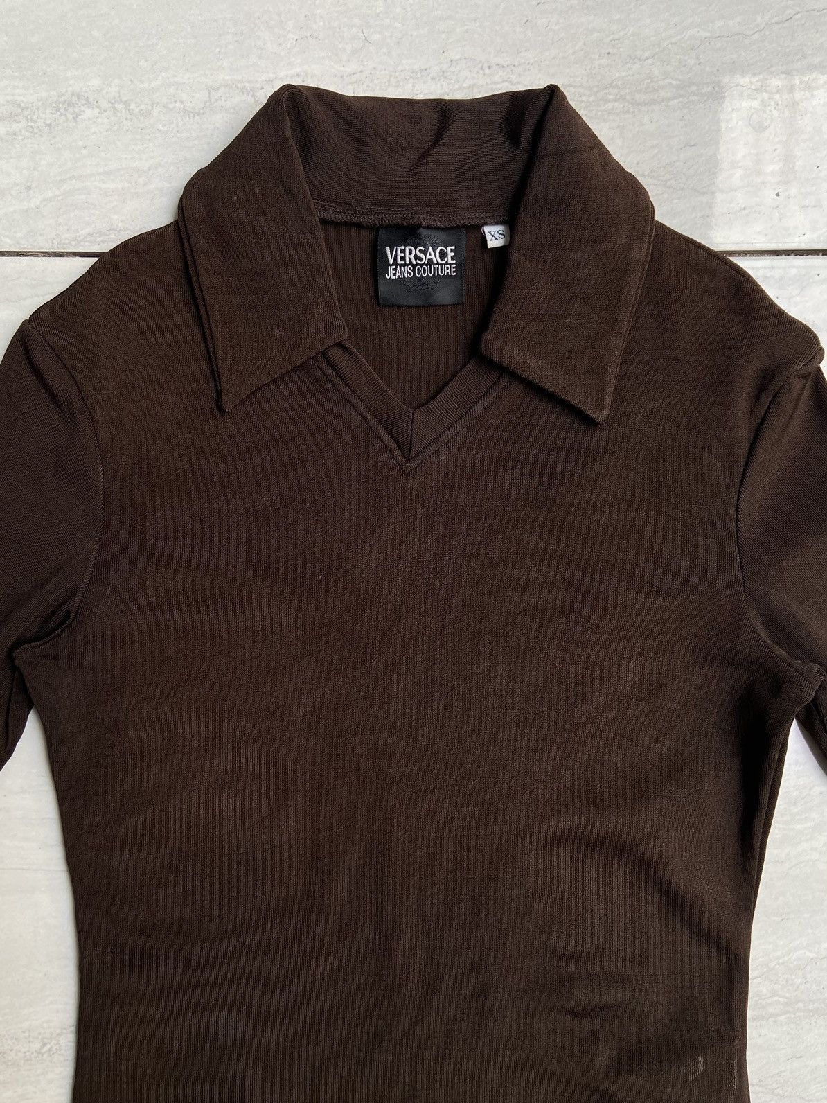 Versace Versace Jeans Couture Brown T-shirt Size XXS / US 00 / IT 34 - 8 Thumbnail