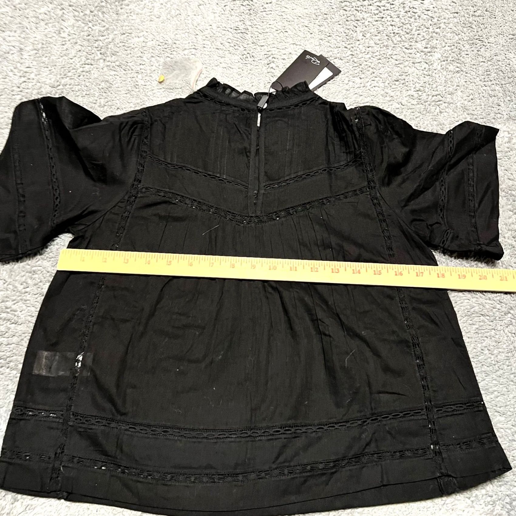 Rails VINTAGE Rails Shirt Womens XS Daisy Lace Short Sleeve Black Blouse Size XS / US 0-2 / IT 36-38 - 5 Thumbnail
