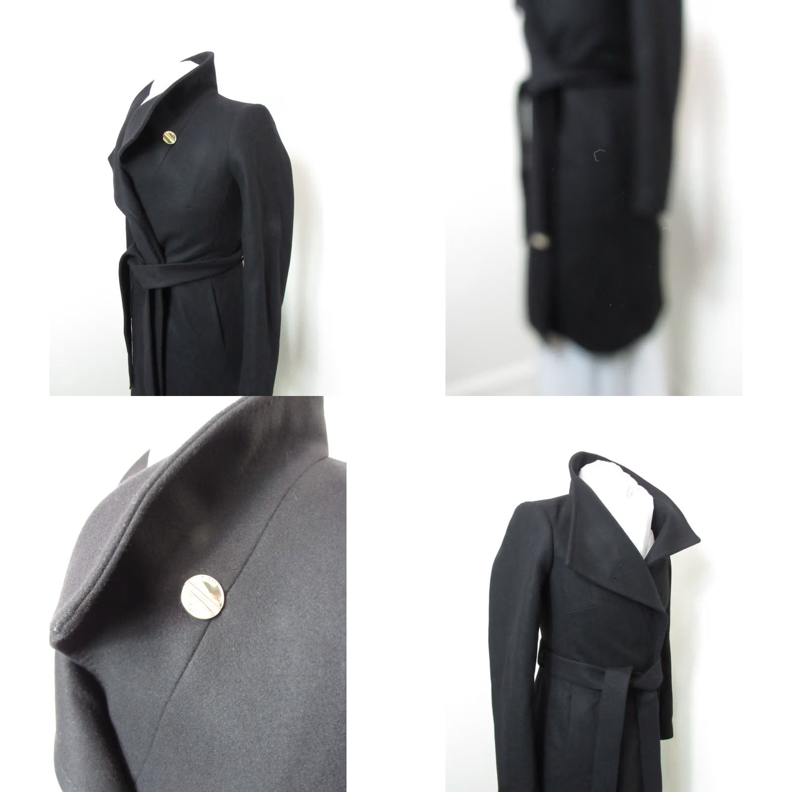 Ted Baker Ted Baker Coat Womens 12 Black London Ellegant Cashmere Wool Blend Wrap SIZE Size XL / US 12-14 / IT 48-50 - 8 Thumbnail