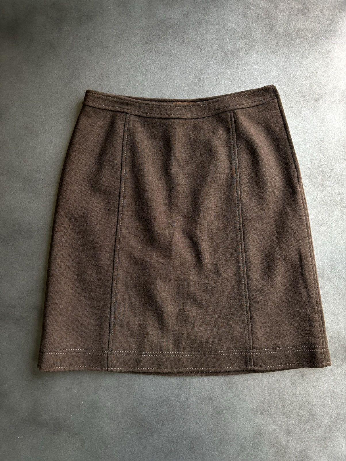 Prada × Vintage 1990s Vintage Prada Skirt Wool Mini Short Pencil 1996 1991 Size 30" / US 8 / IT 44 - 2 Thumbnail